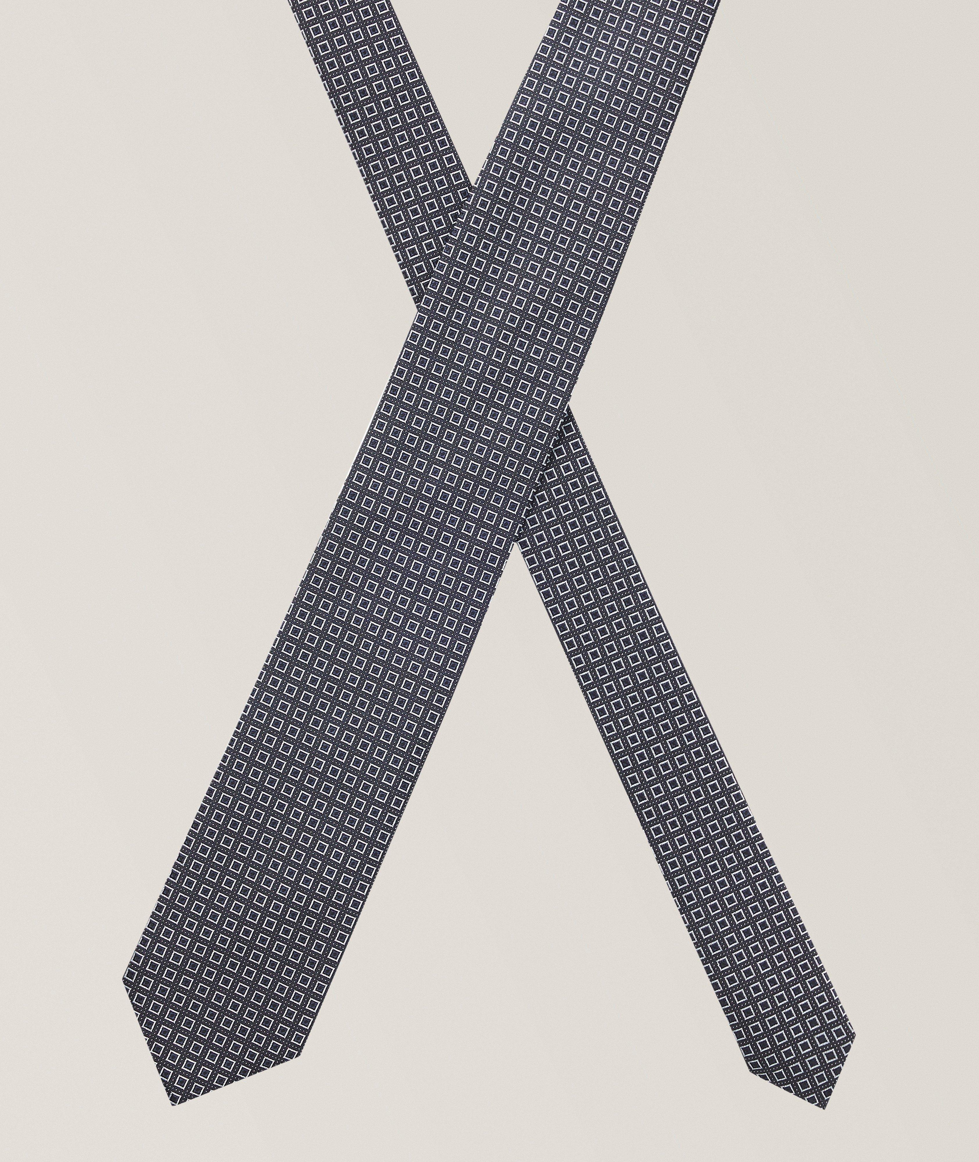 Cravate en soie-mélange jacquard micro-imprimé image 4