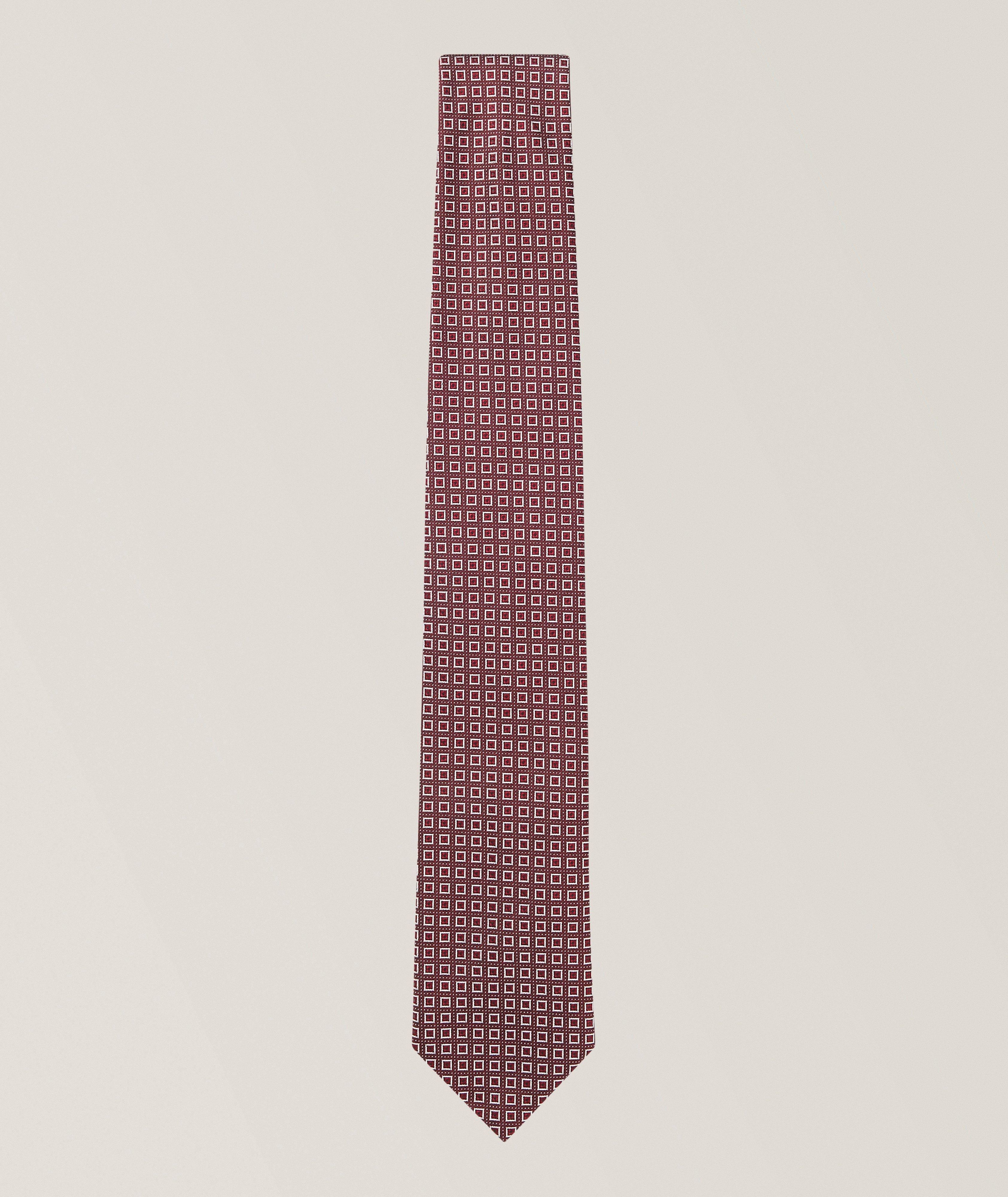BOSS Cravate en soie-mélange jacquard micro-imprimé