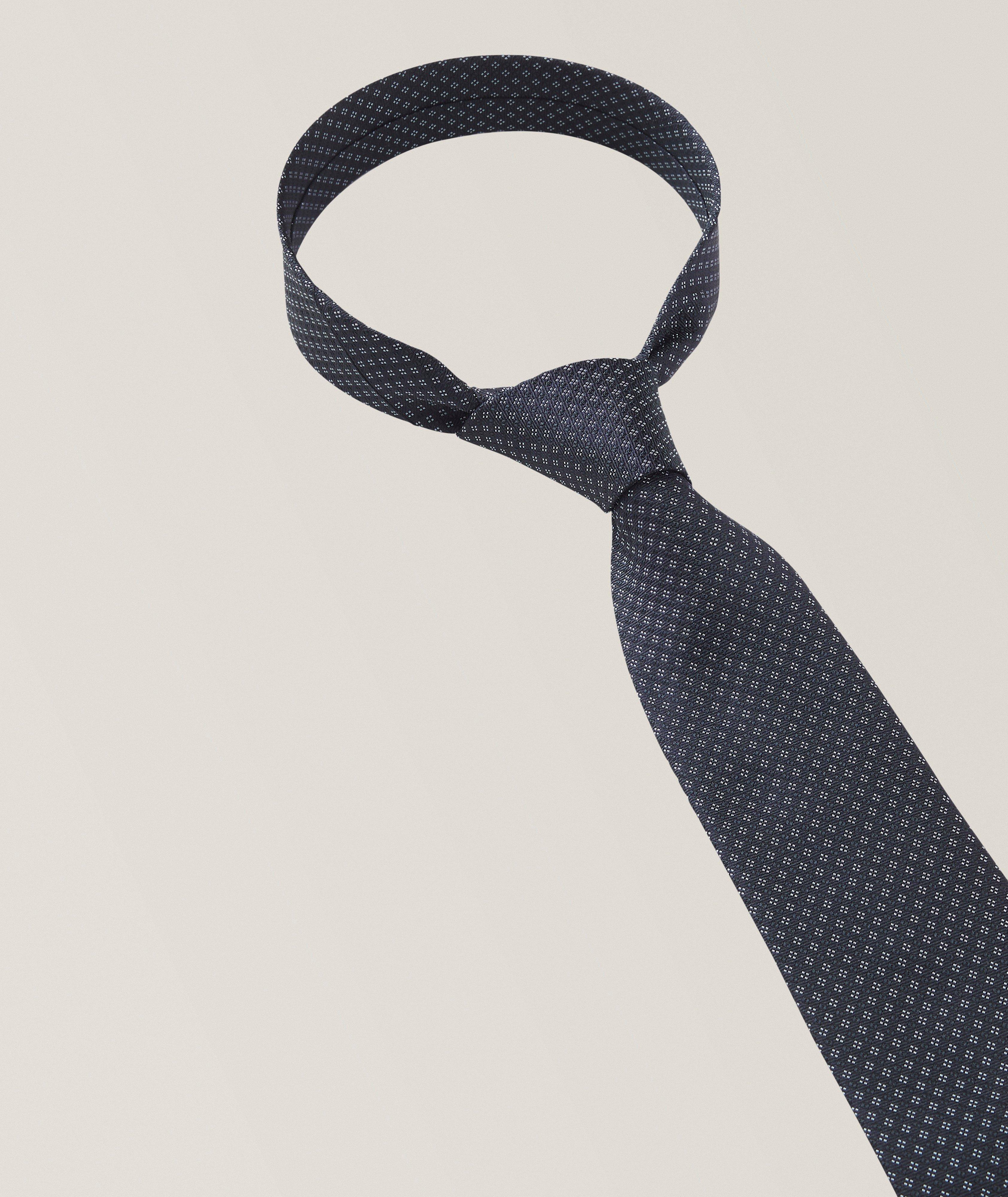 Cravate en soie jacquard géométrique image 5