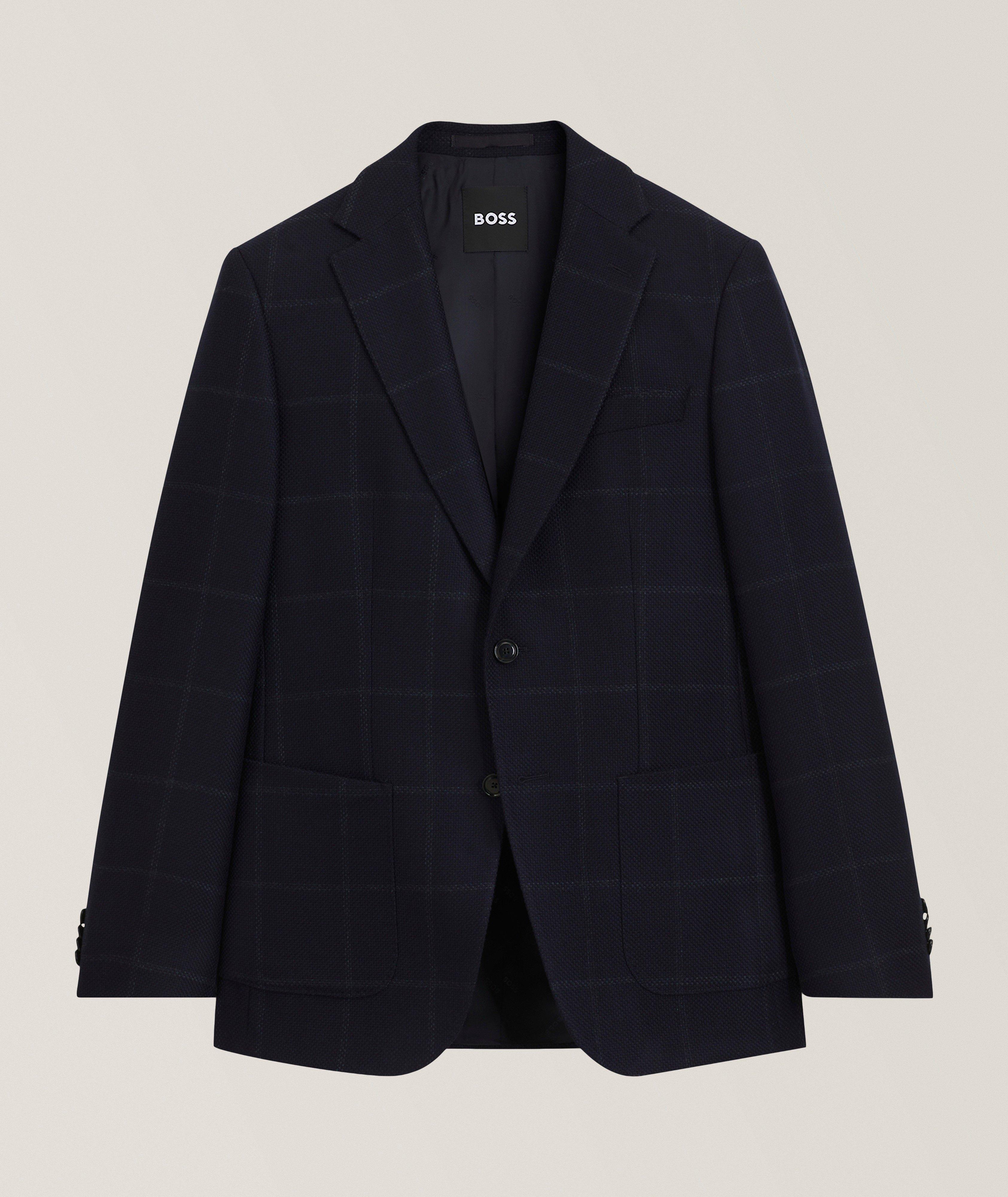 BOSS Slim-Fit Hutson Check Wool Sport Jacket