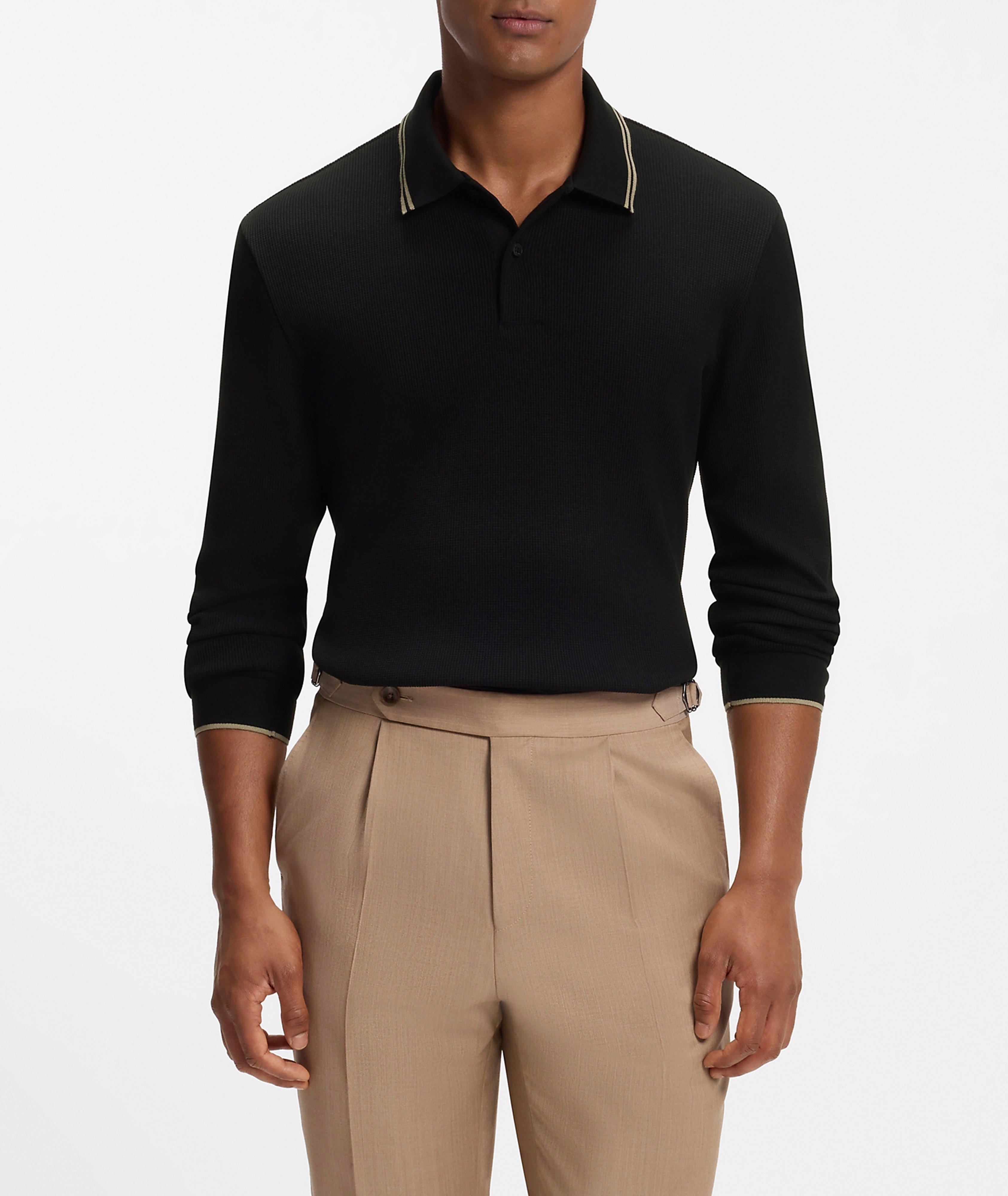 Pittman Waffle-Knit Stretch-Cotton Polo image 1