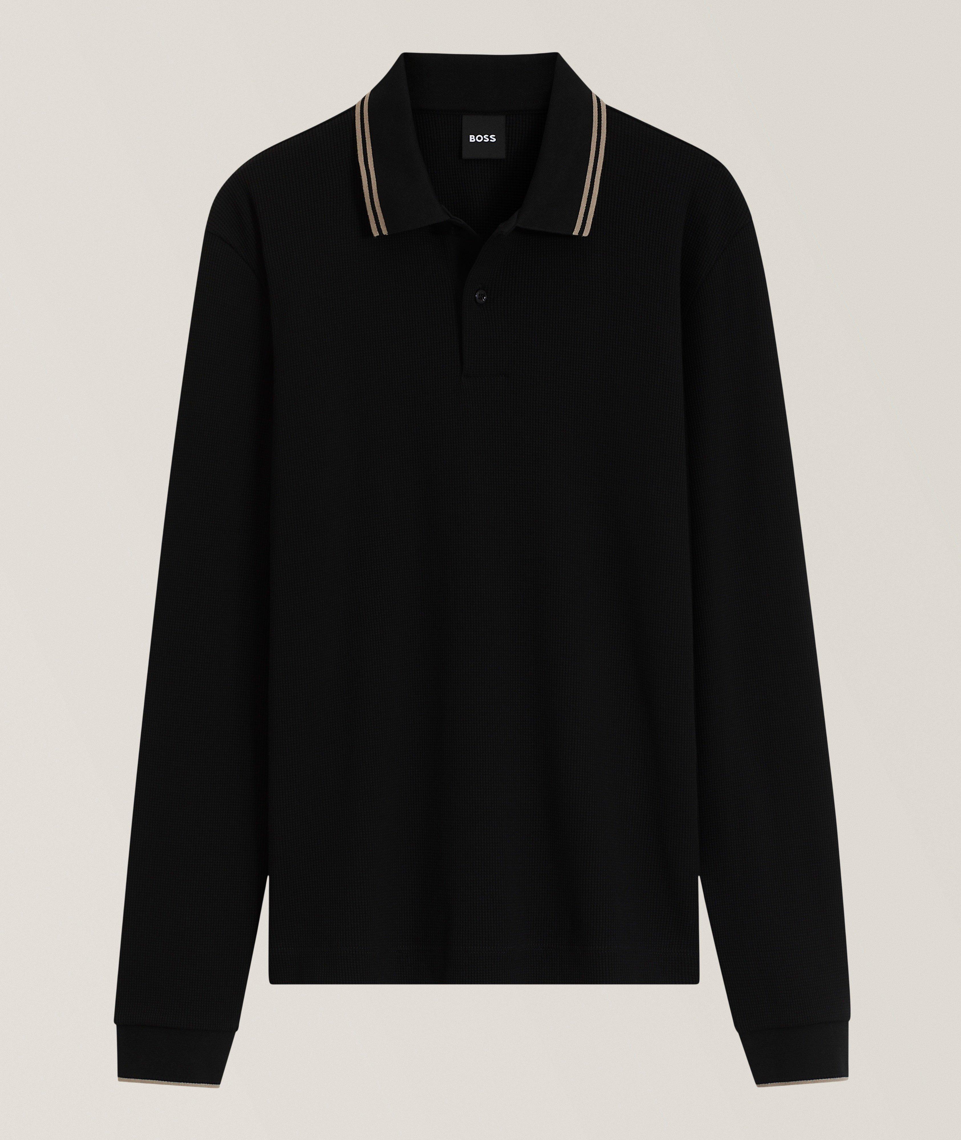 Pittman Waffle-Knit Stretch-Cotton Polo image 0