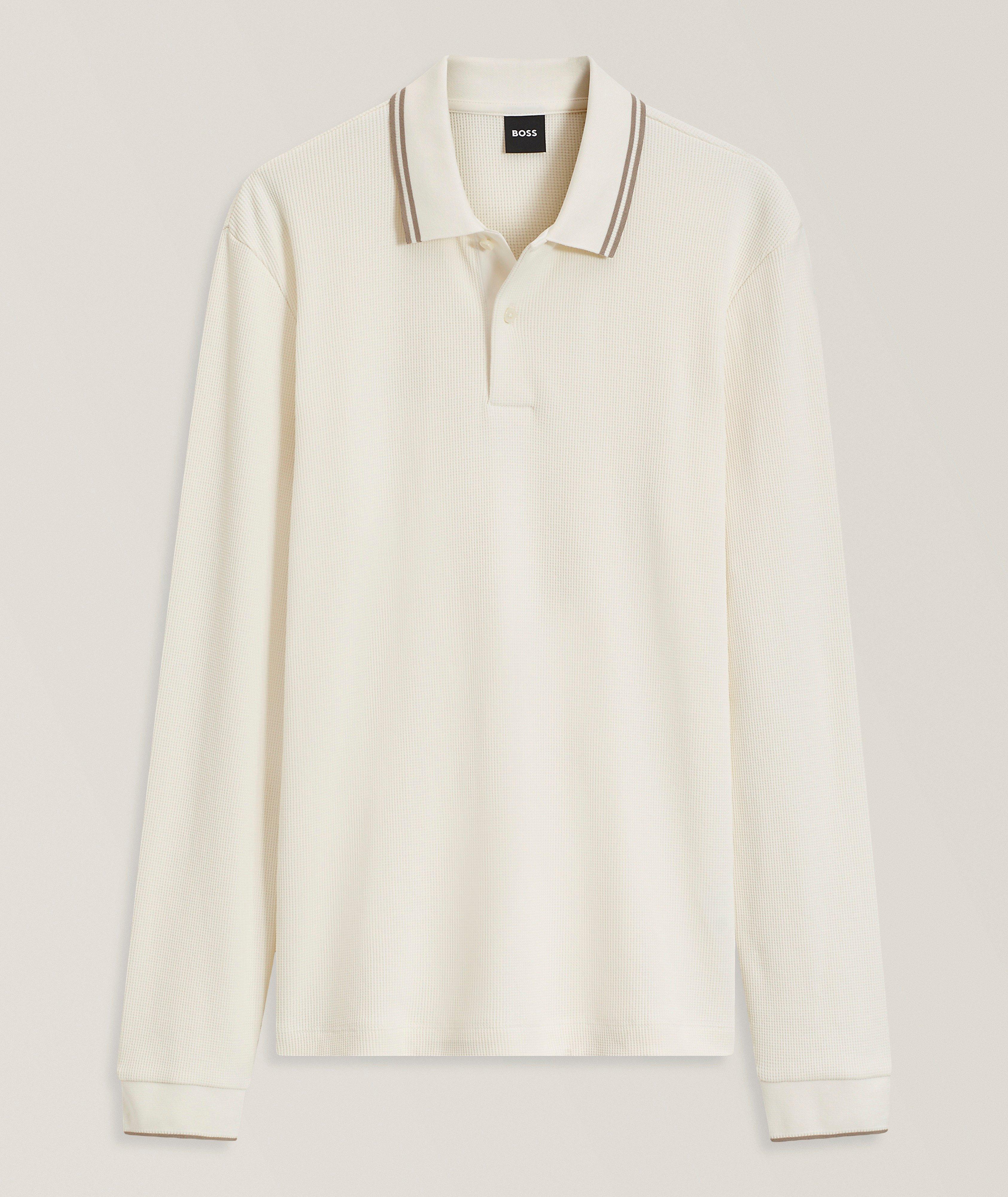 BOSS Pittman Waffle-Knit Stretch-Cotton Polo