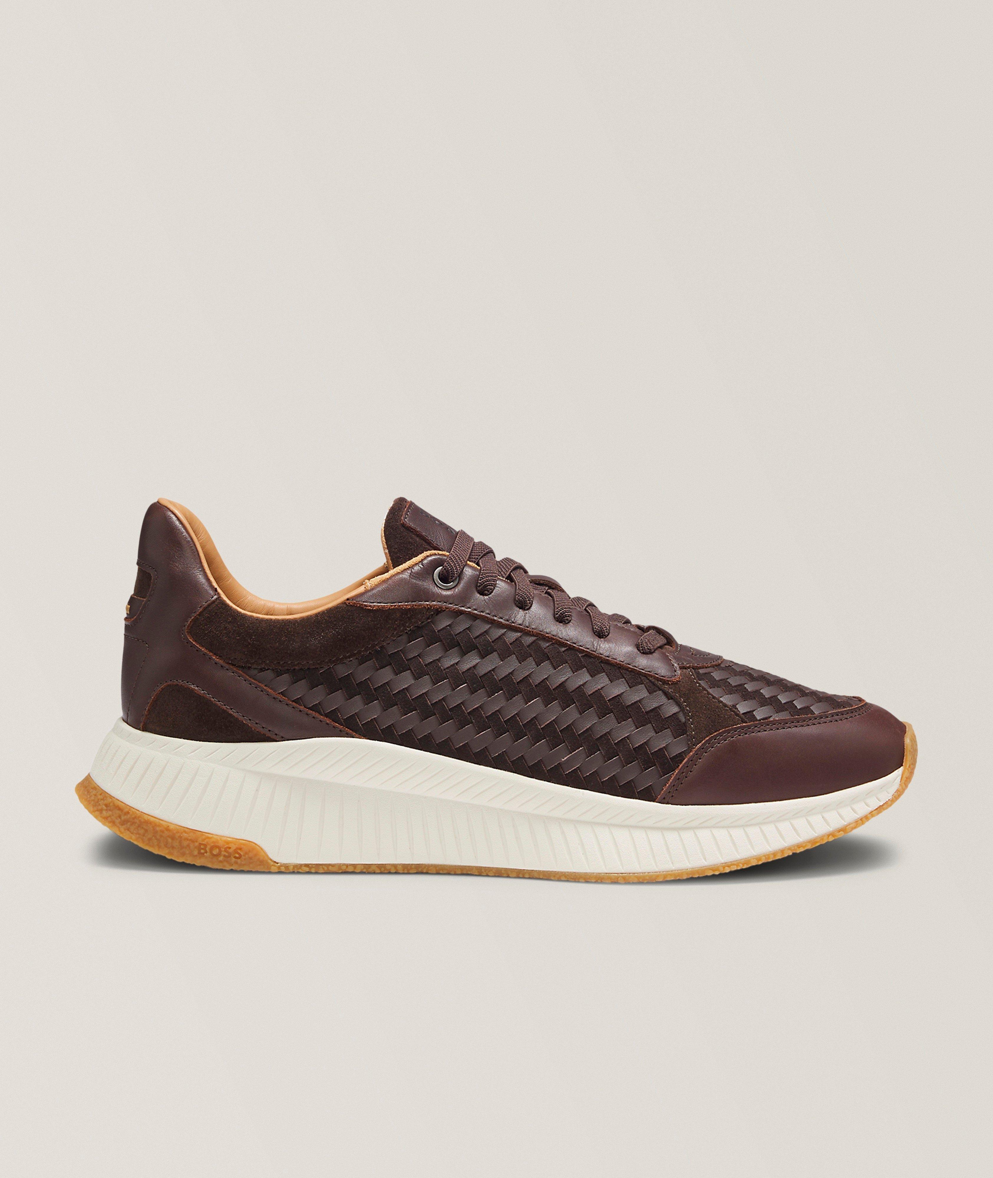 BOSS TTNM EVO Woven Leather Sneakers