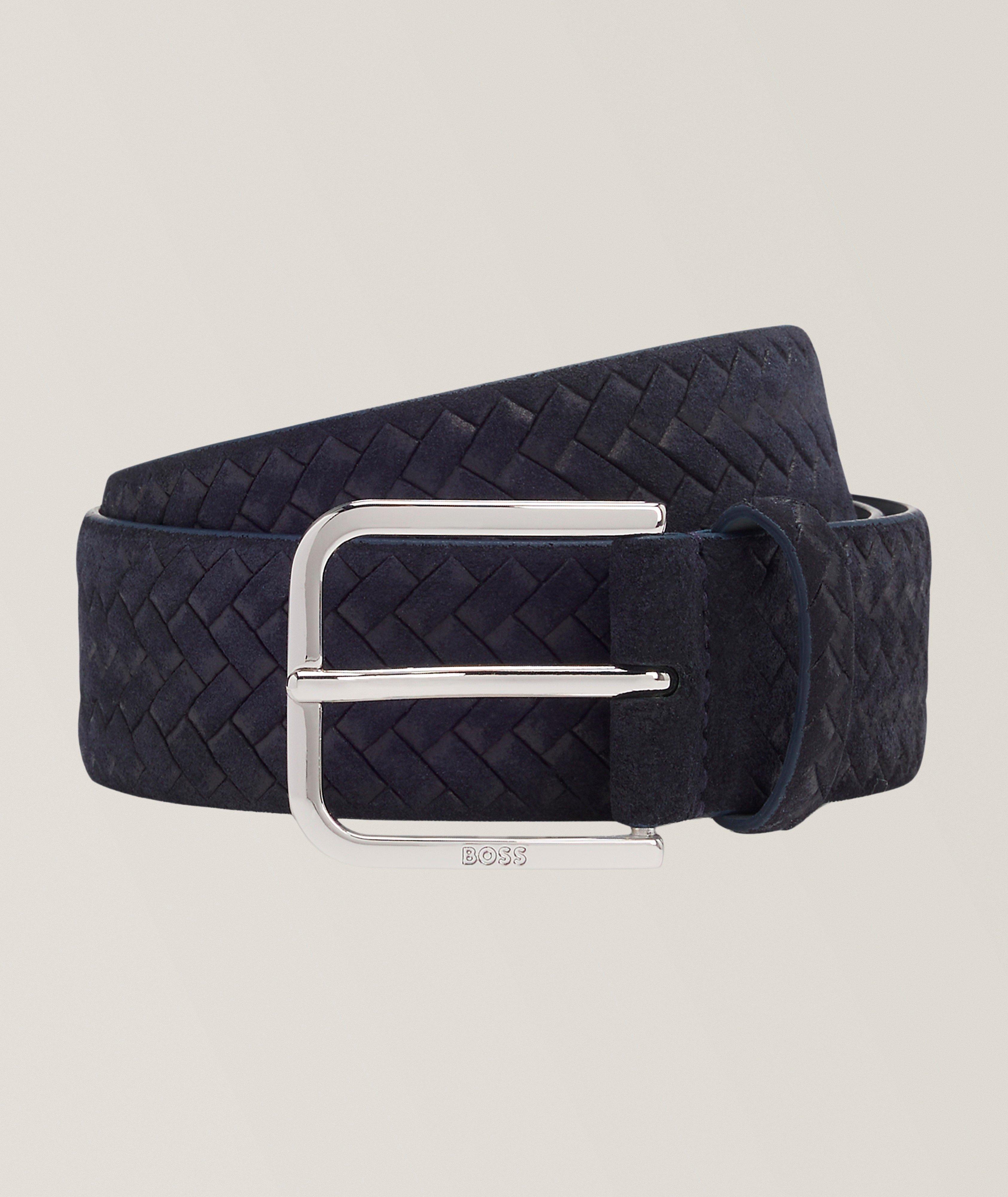 BOSS Madison Woven Suede Belt 