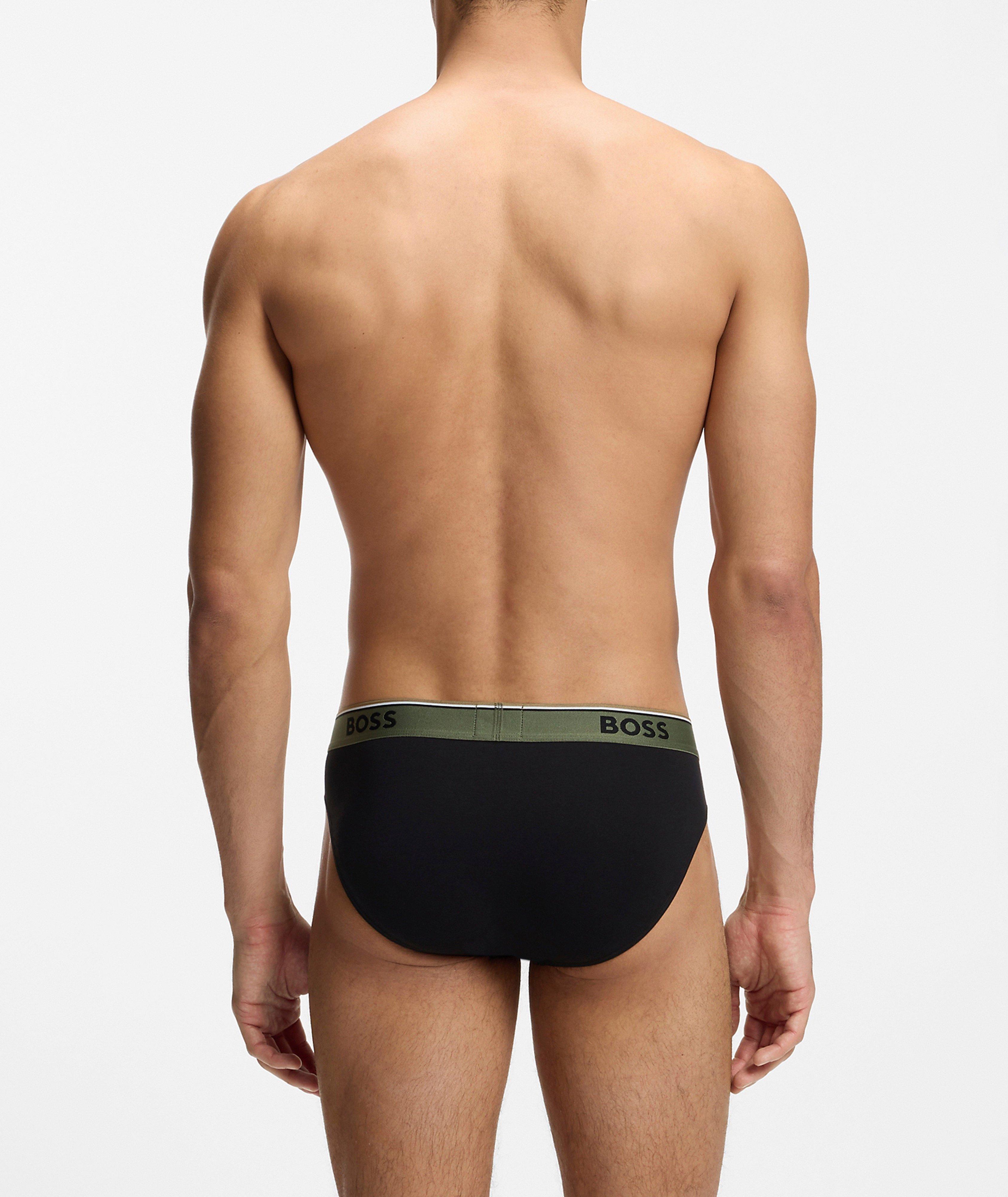 Three-Pack Logo Waist Stretch-Cotton Briefs image 4
