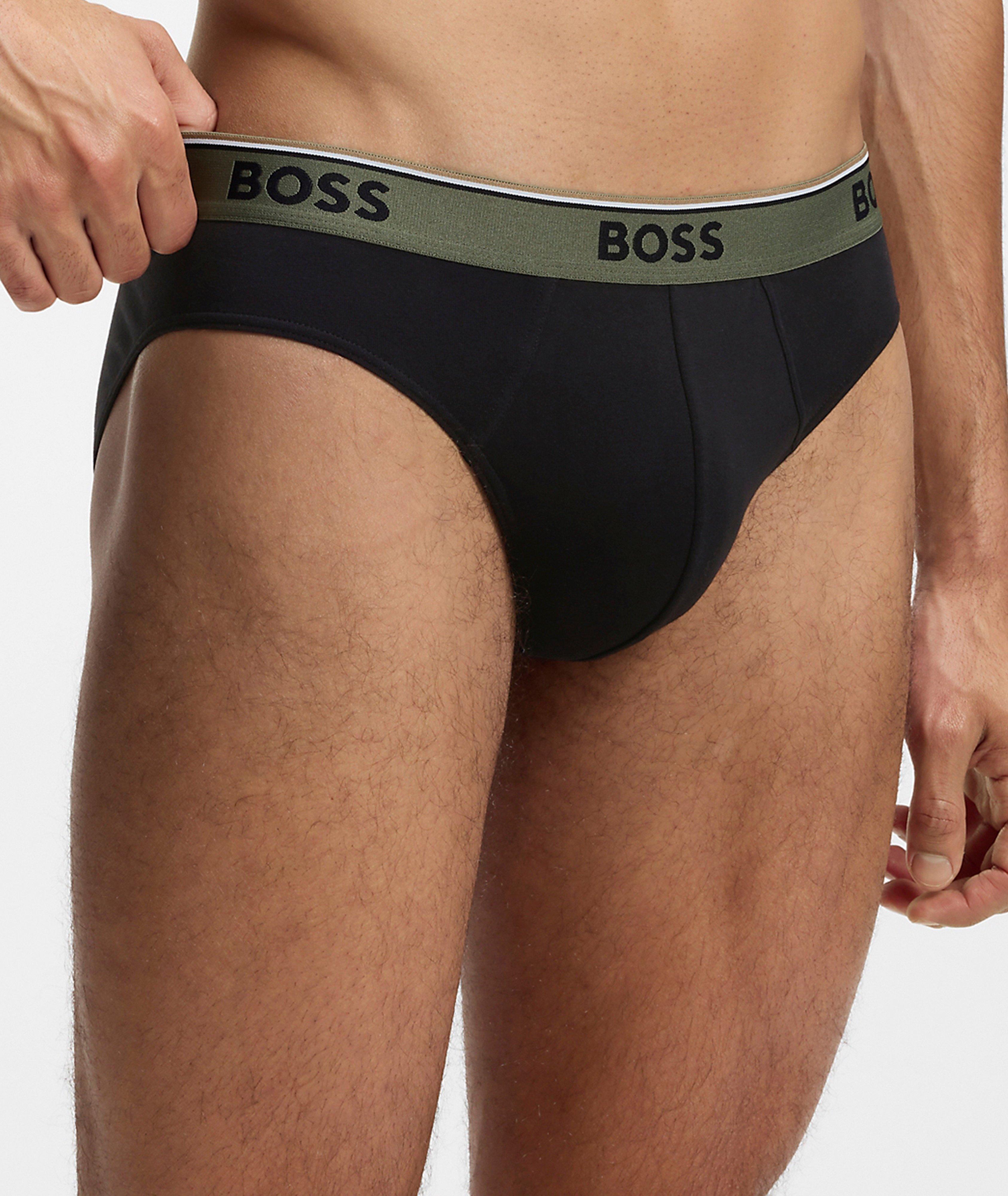 Three-Pack Logo Waist Stretch-Cotton Briefs image 5