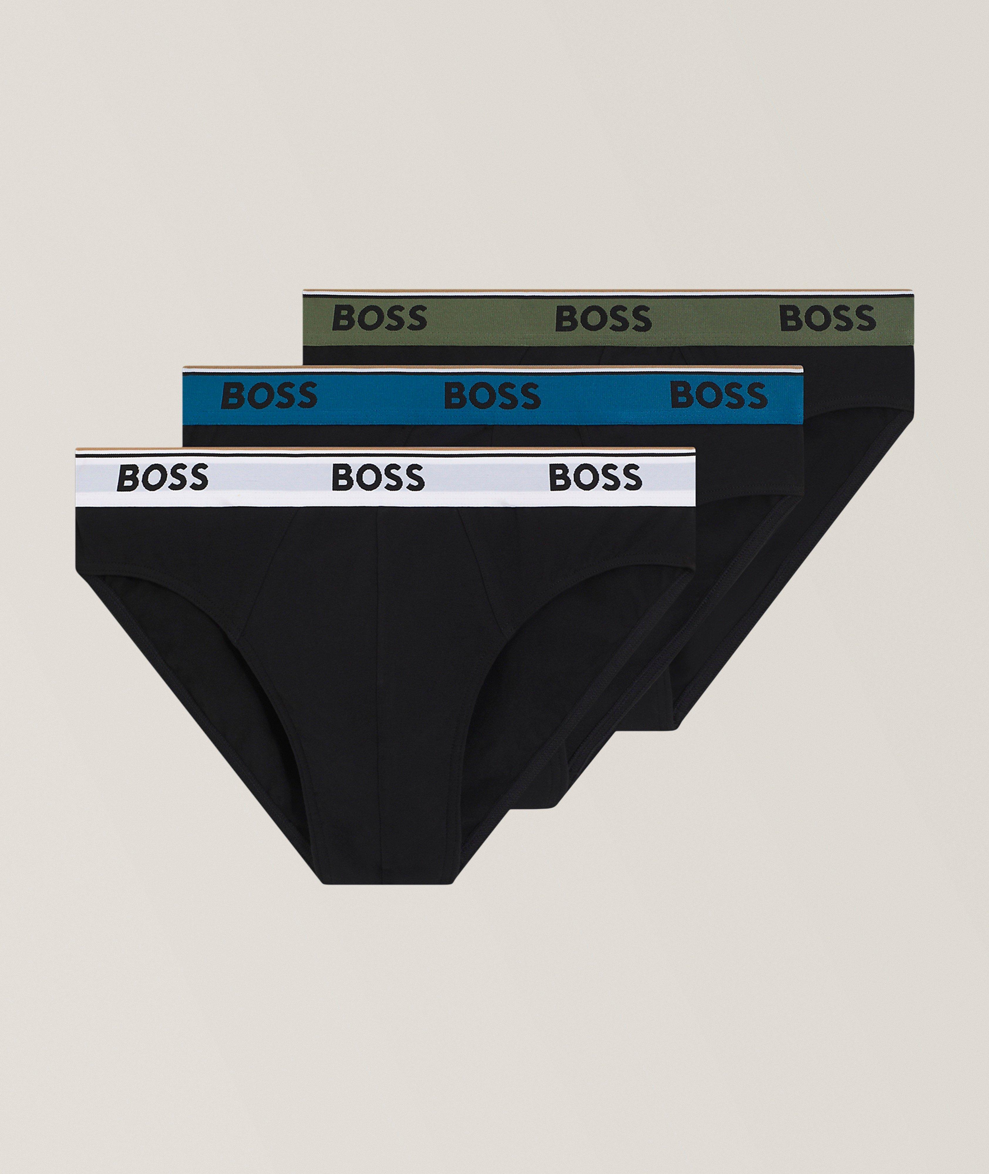 Three-Pack Logo Waist Stretch-Cotton Briefs image 0