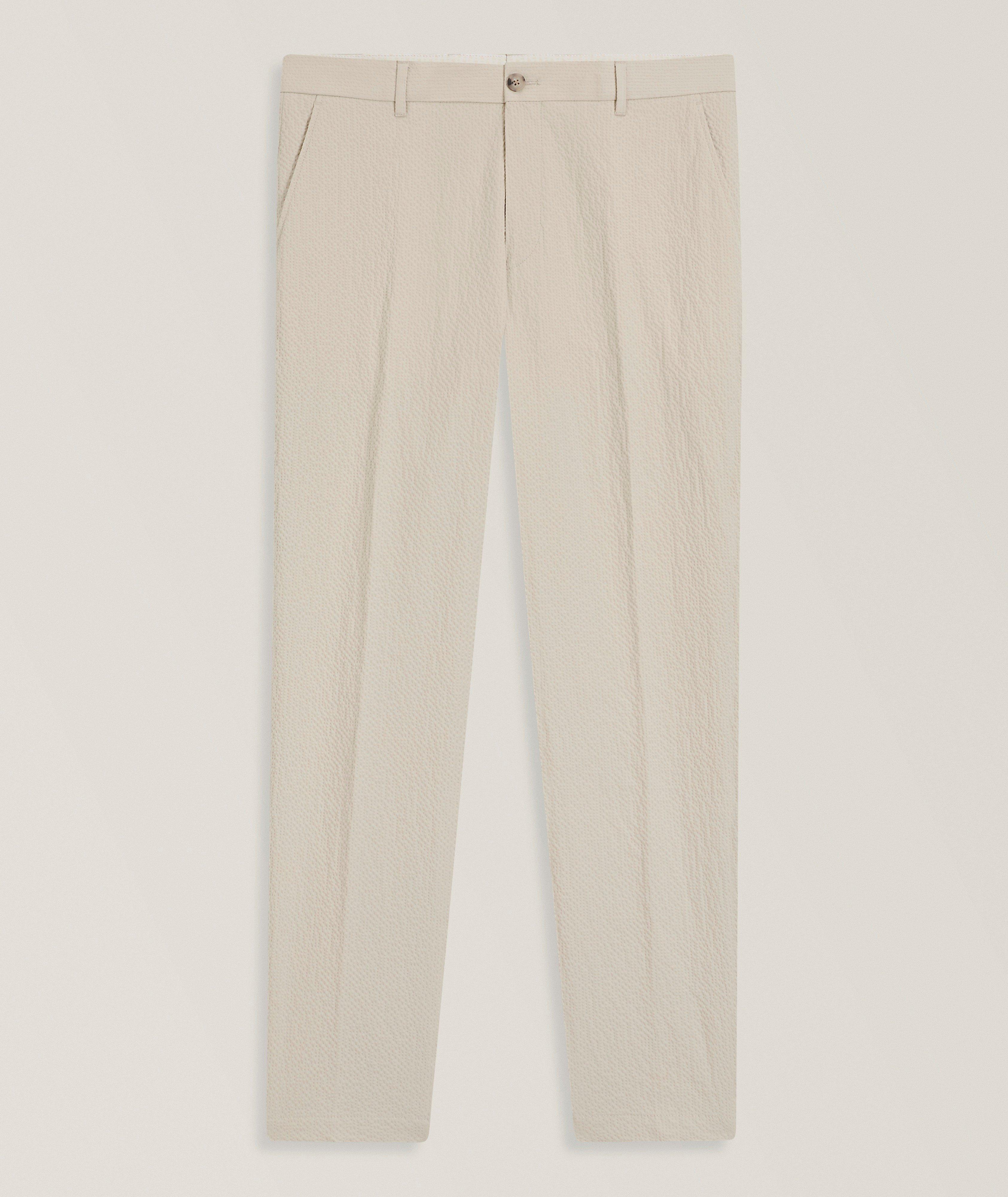 BOSS Pantalon habillé seersucker fuselé Perin
