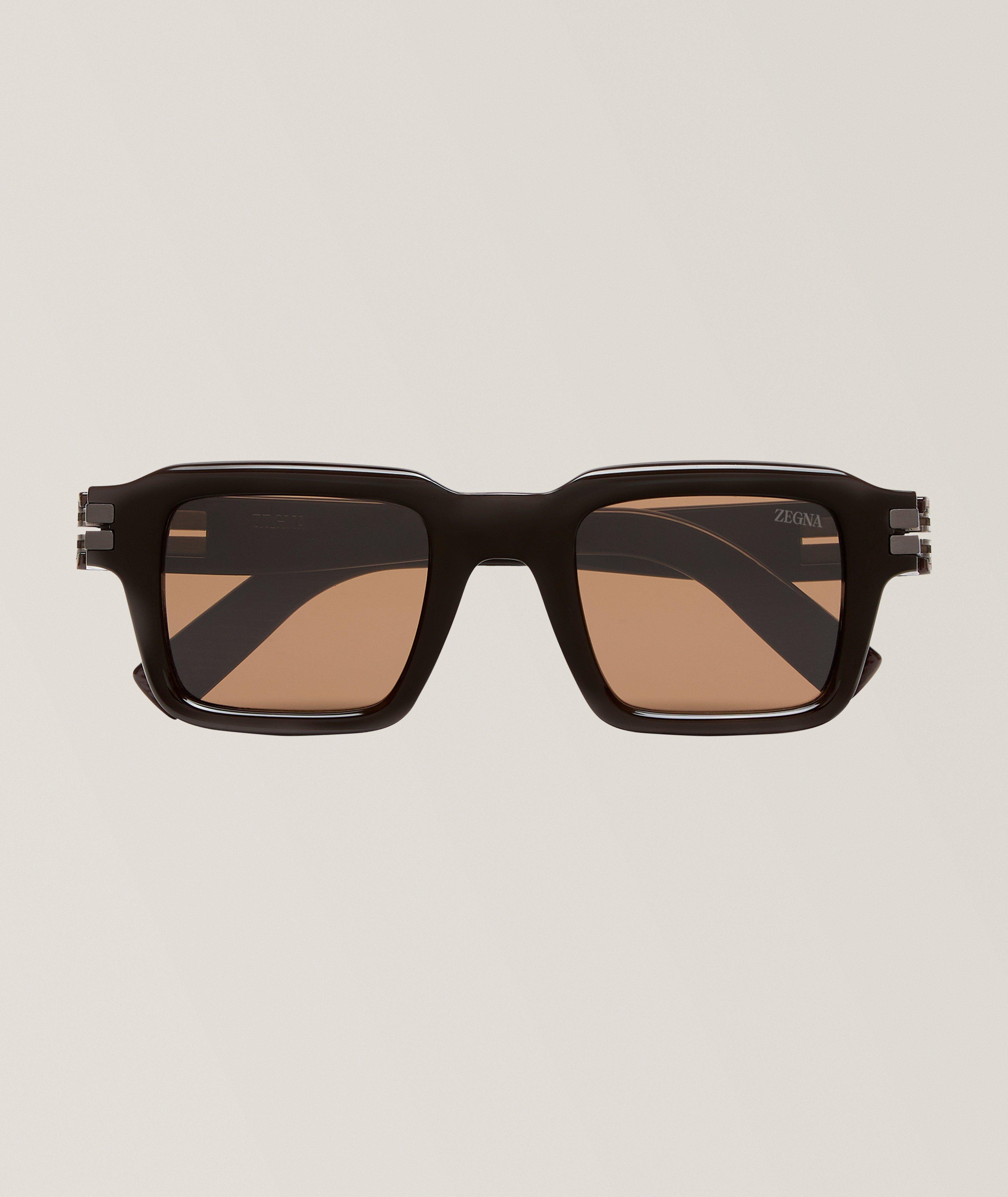 ZEGNA Square Acetate Sunglasses