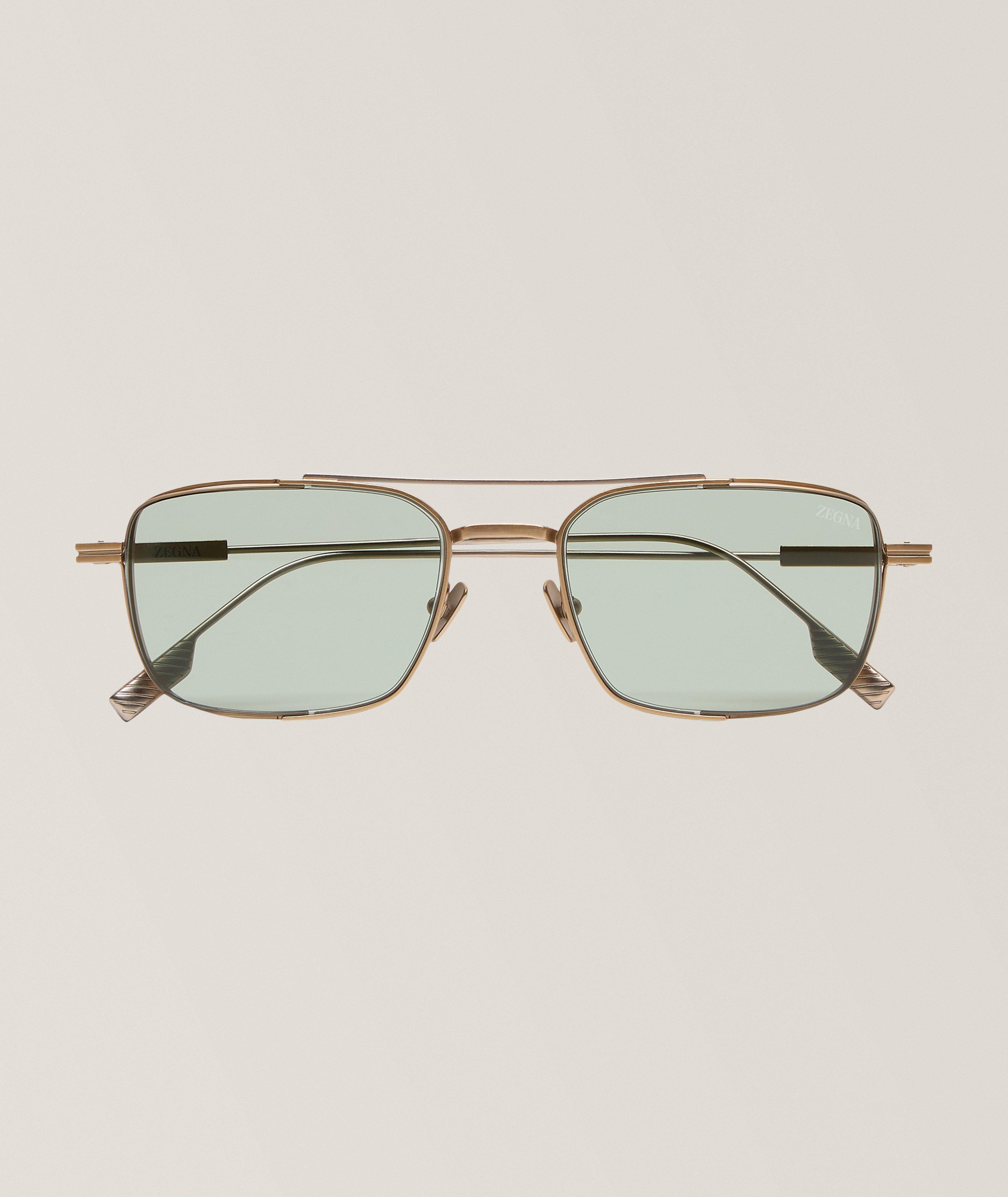 ZEGNA Square Titanium Sunglasses
