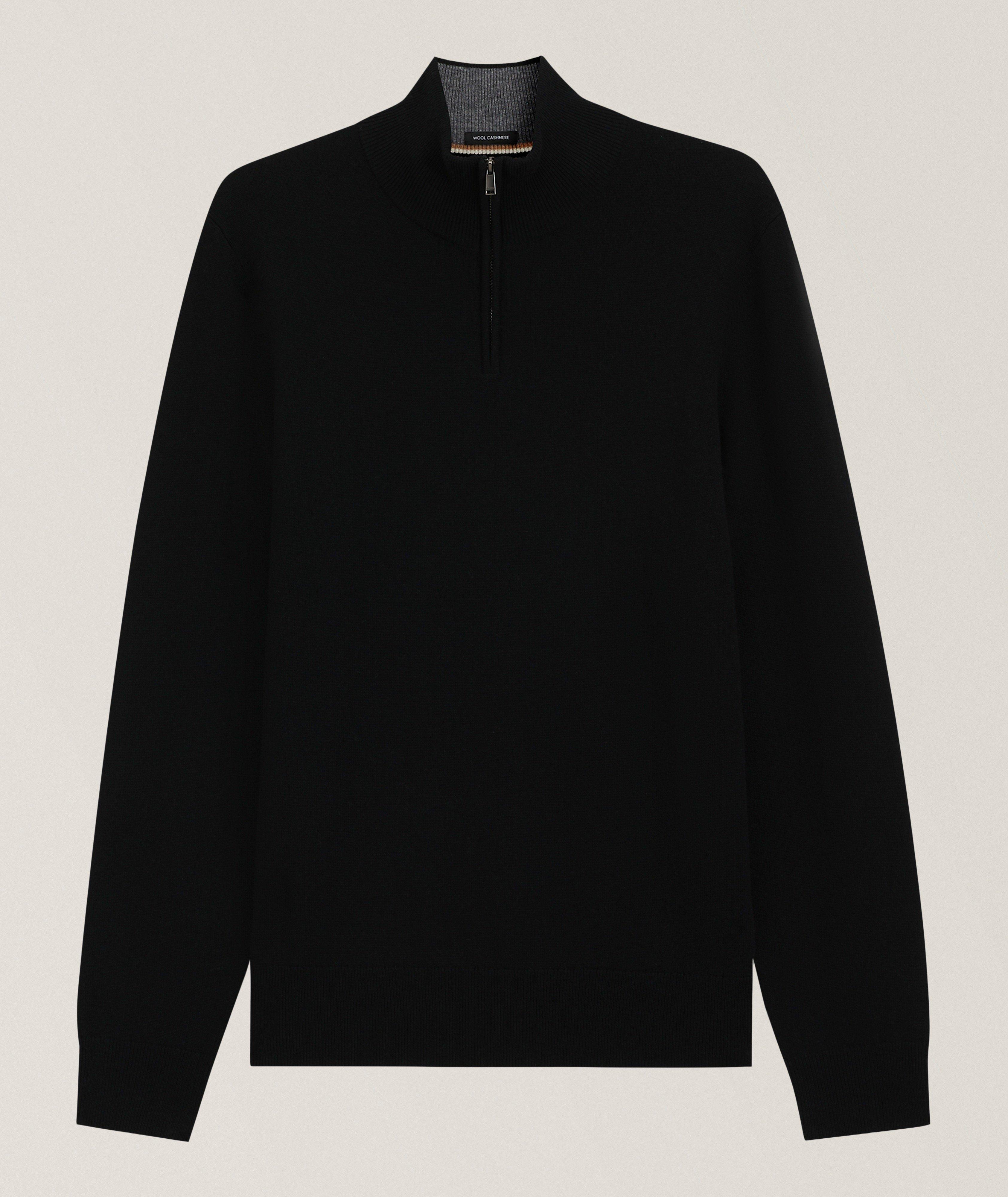 BOSS Hemarlo Wool-Cashmere Quarter-Zip Sweater