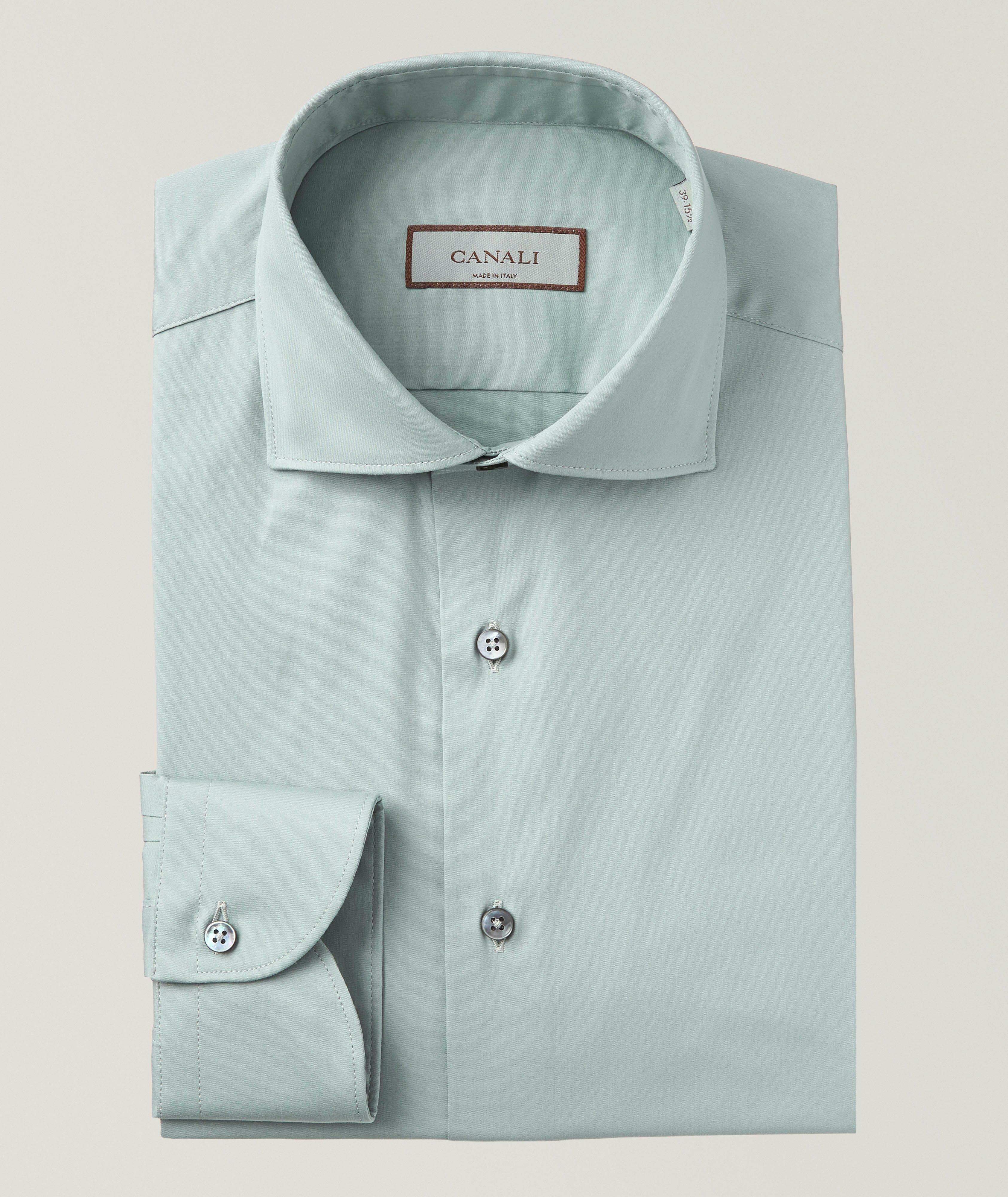 Canali Slim-Fit Travel Cotton-Blend Dress Shirt