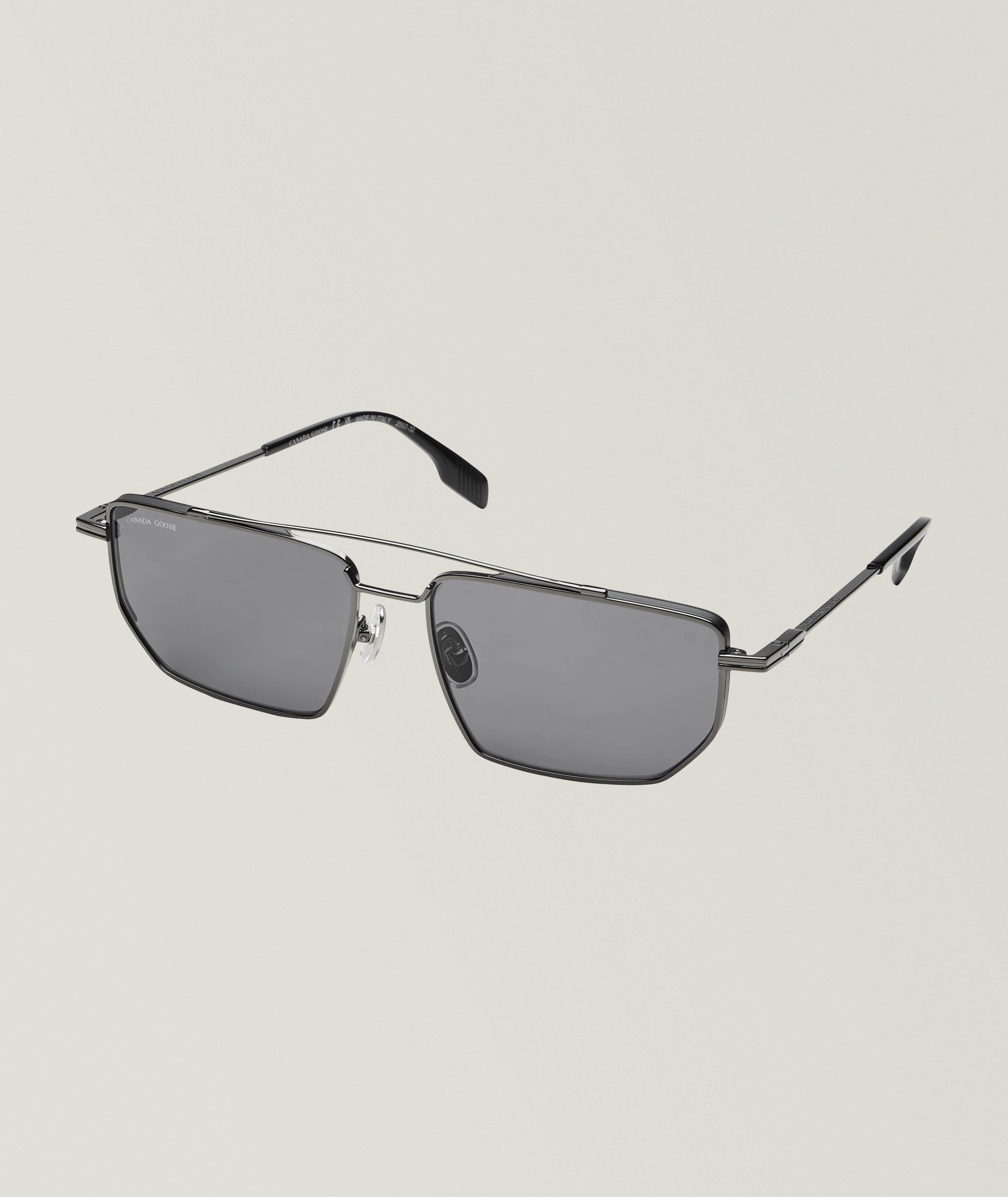 Canada Goose Titanium Double-Bridge Rectangular Sunglasses