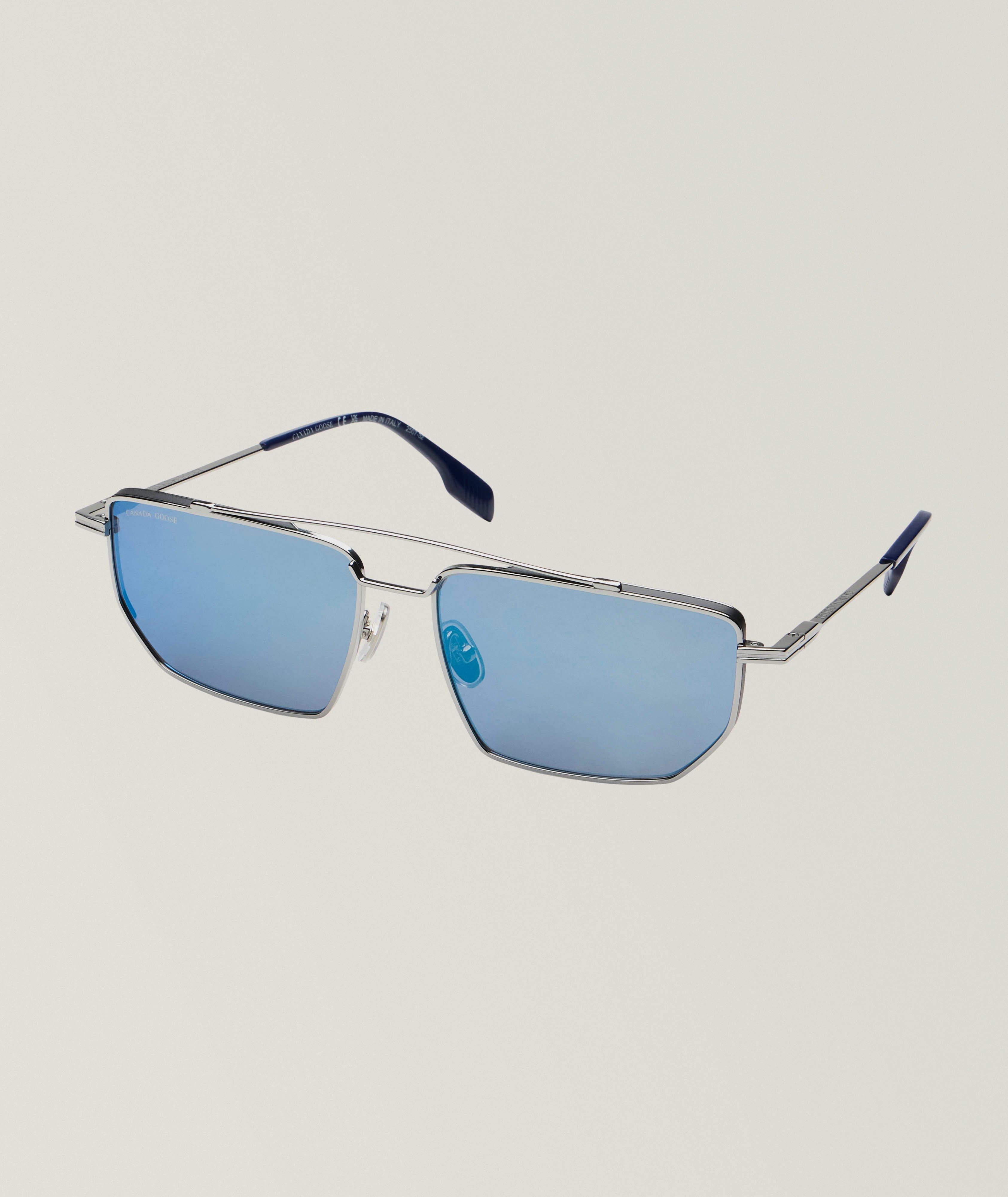 Canada Goose Titanium Double-Bridge Rectangular Sunglasses