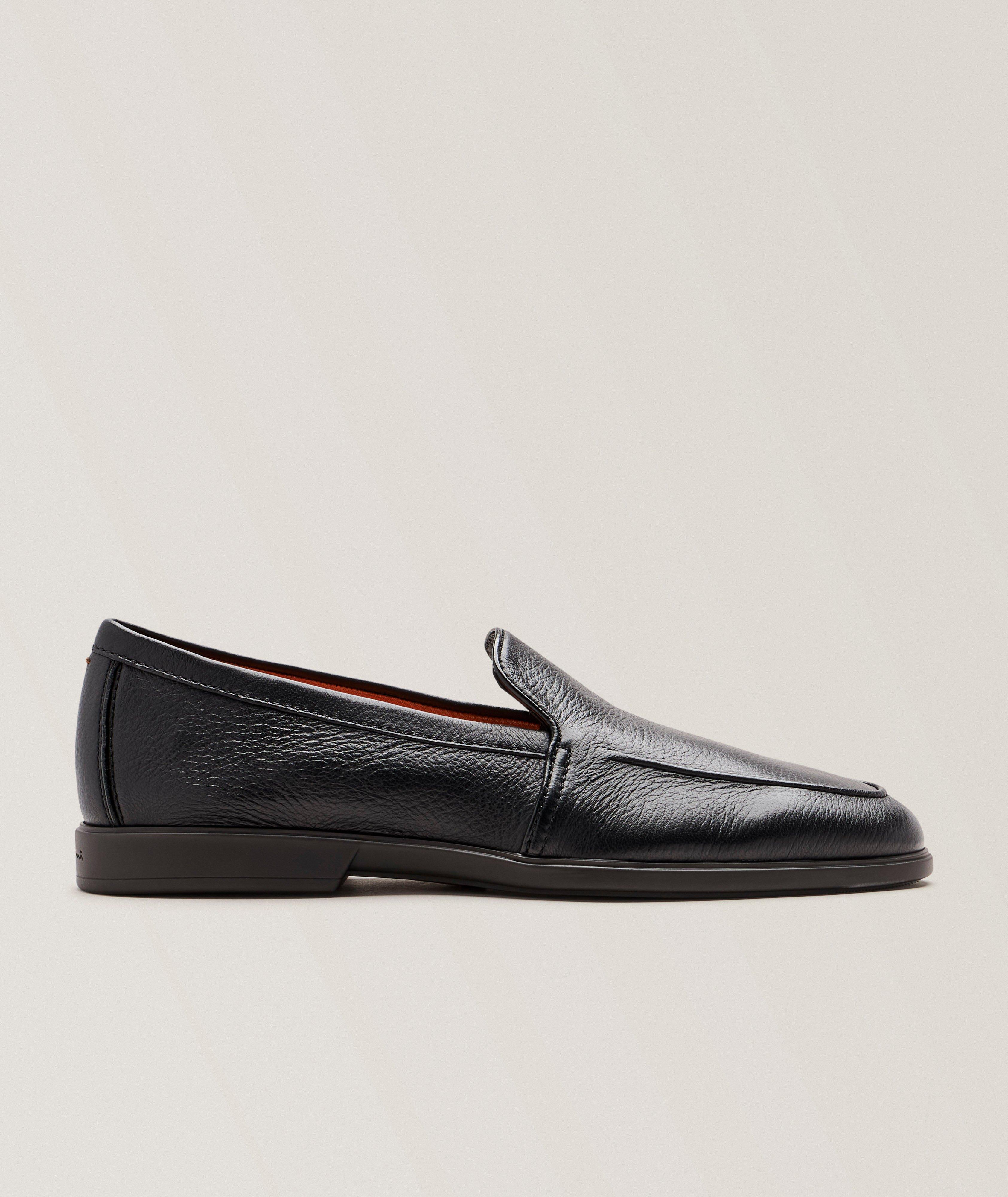 Santoni Malibu Grained Leather Loafers