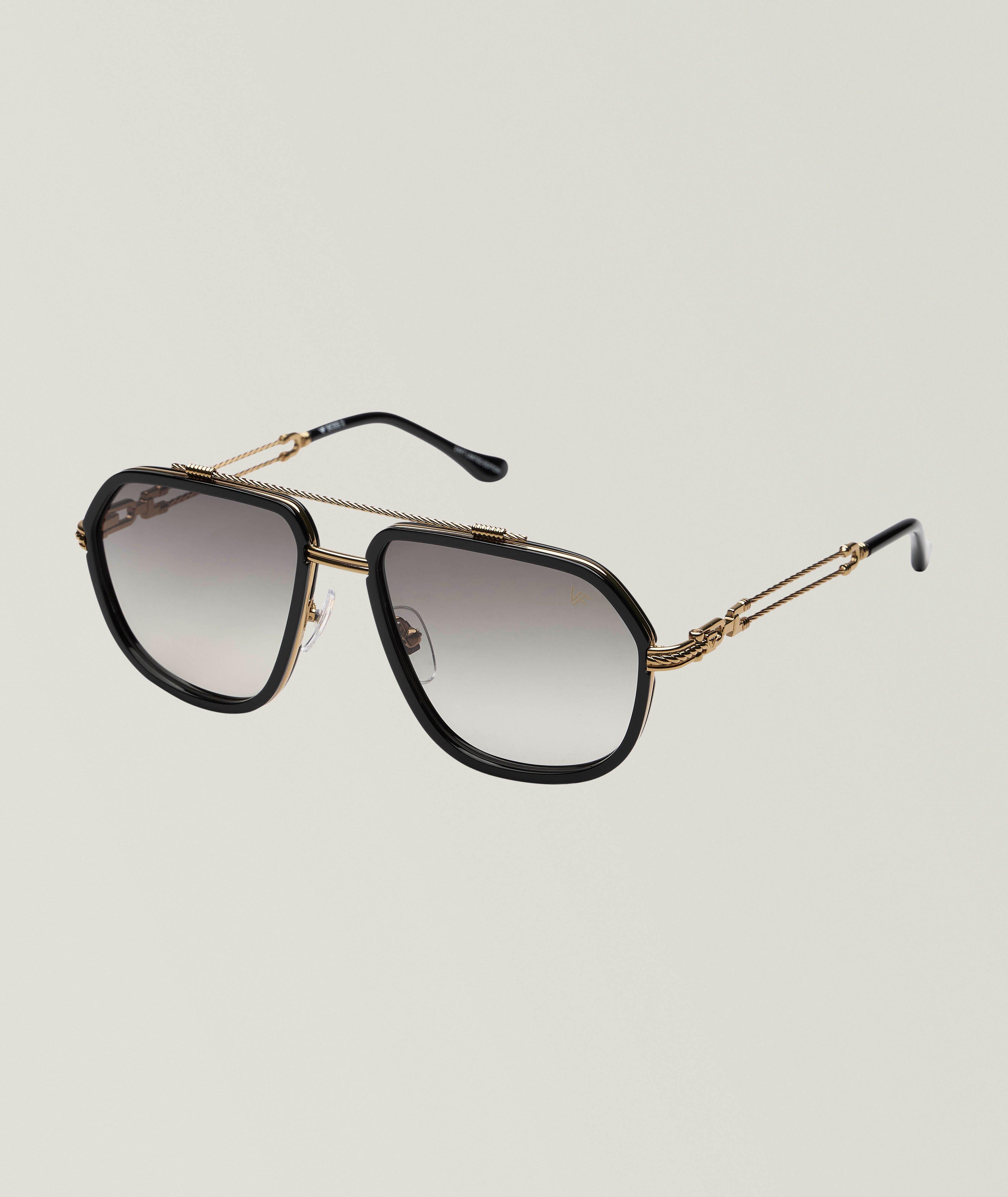 Vintage Frames Lunettes de soleil pilote cordon double 24KT Boss 2