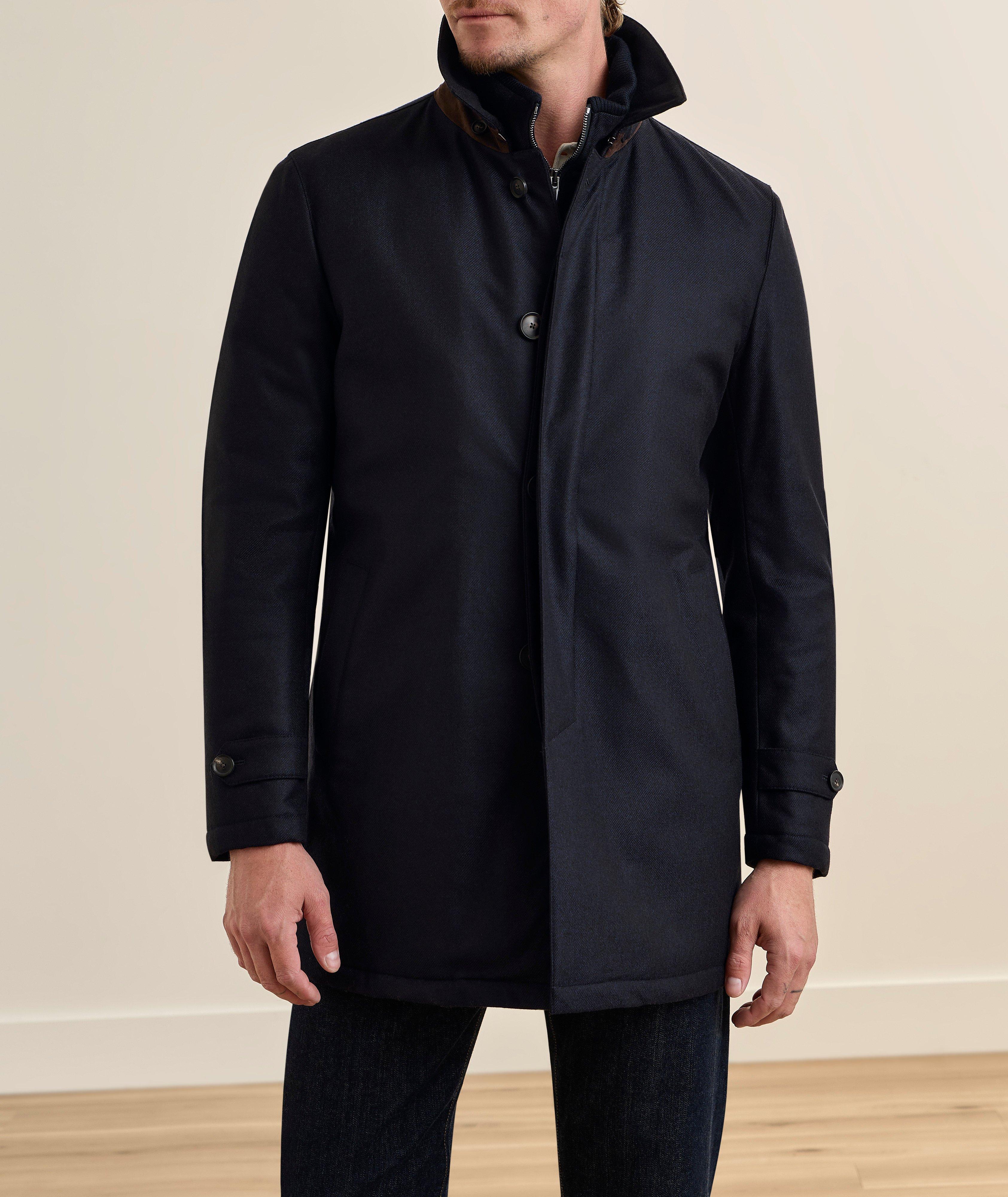 Wool-Cashmere Green Storm System Bib Overcoat image 1
