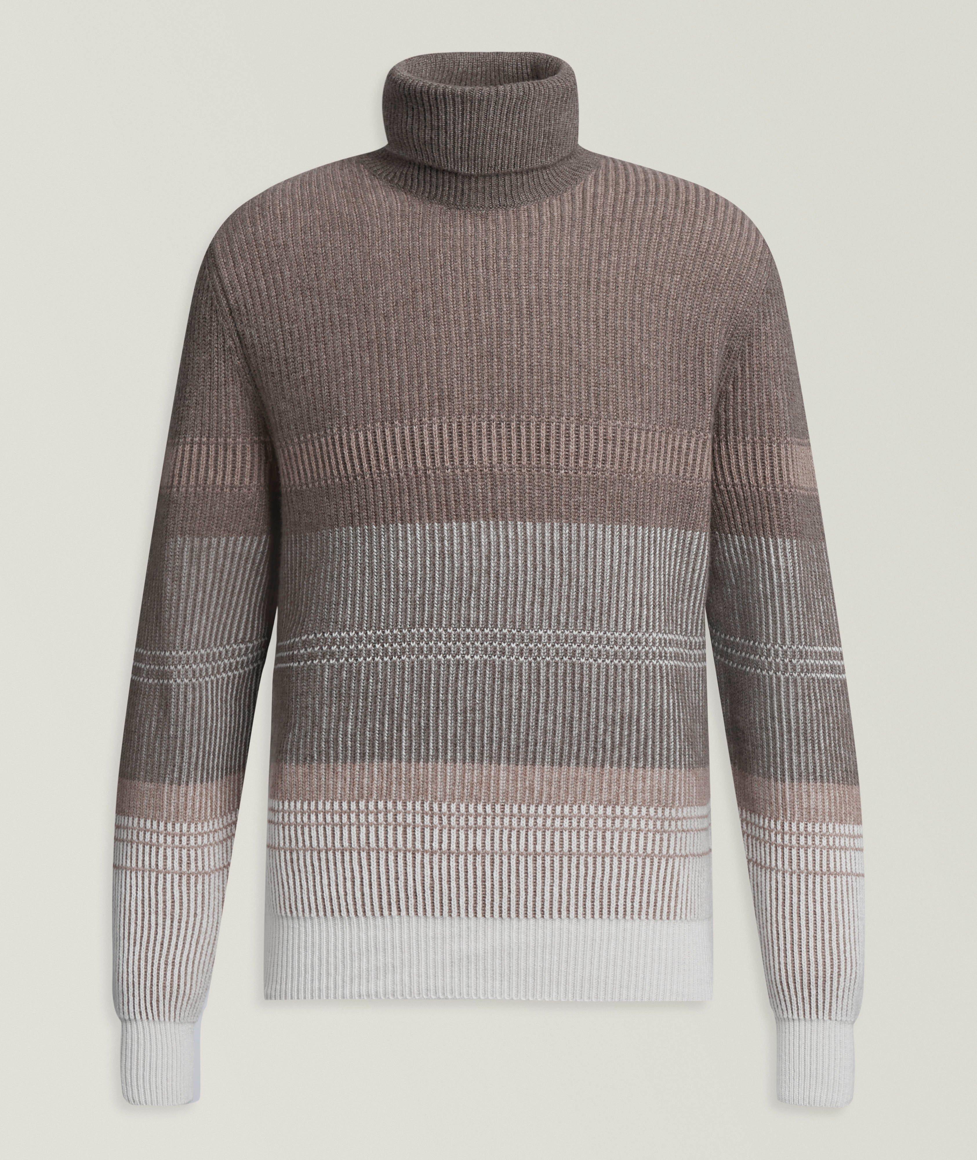 Striped Cashmere Turtleneck Sweater image 0
