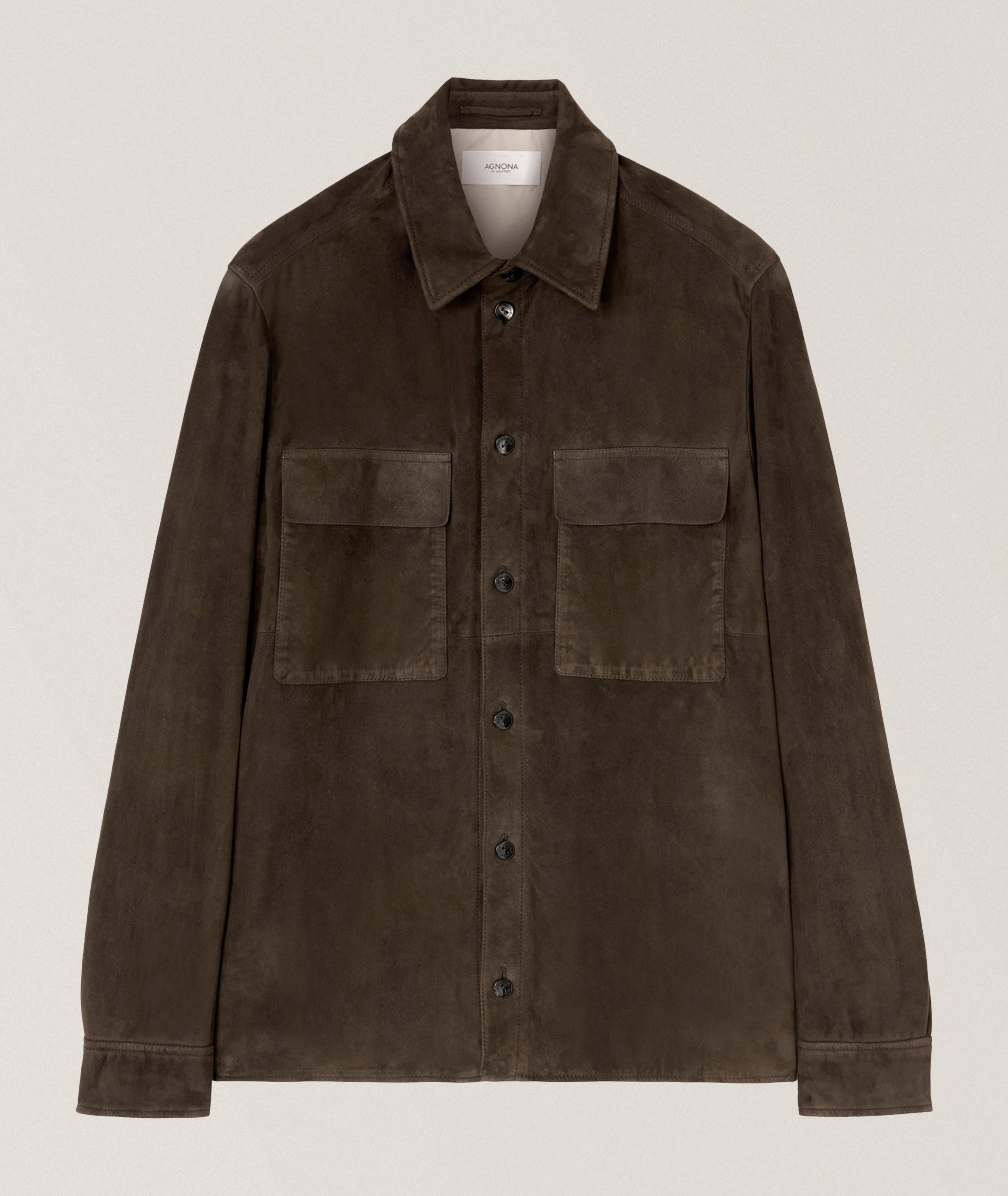 Agnona Suede Utility Overshirt 