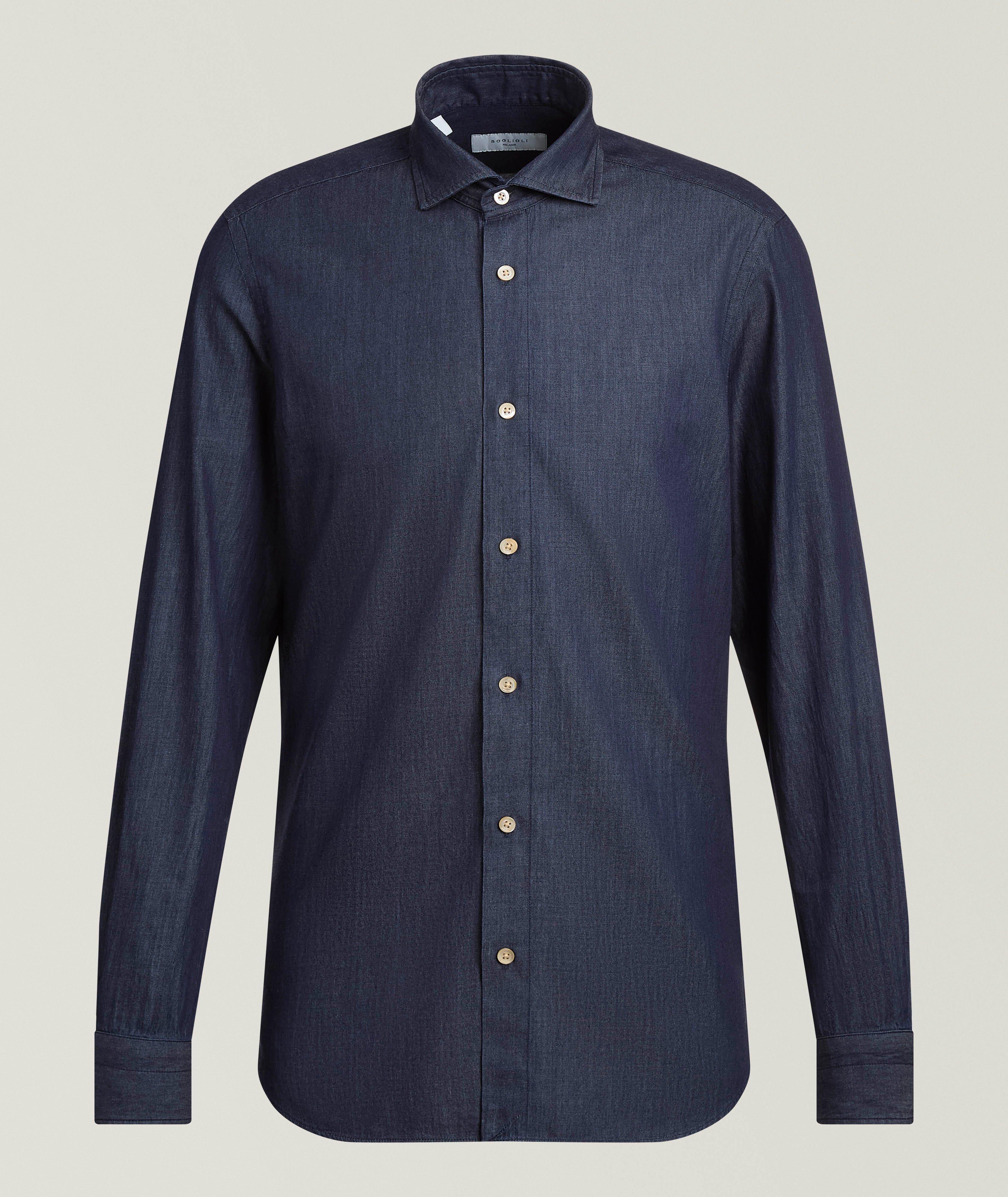 Boglioli Washed Cotton Chambray Shirt