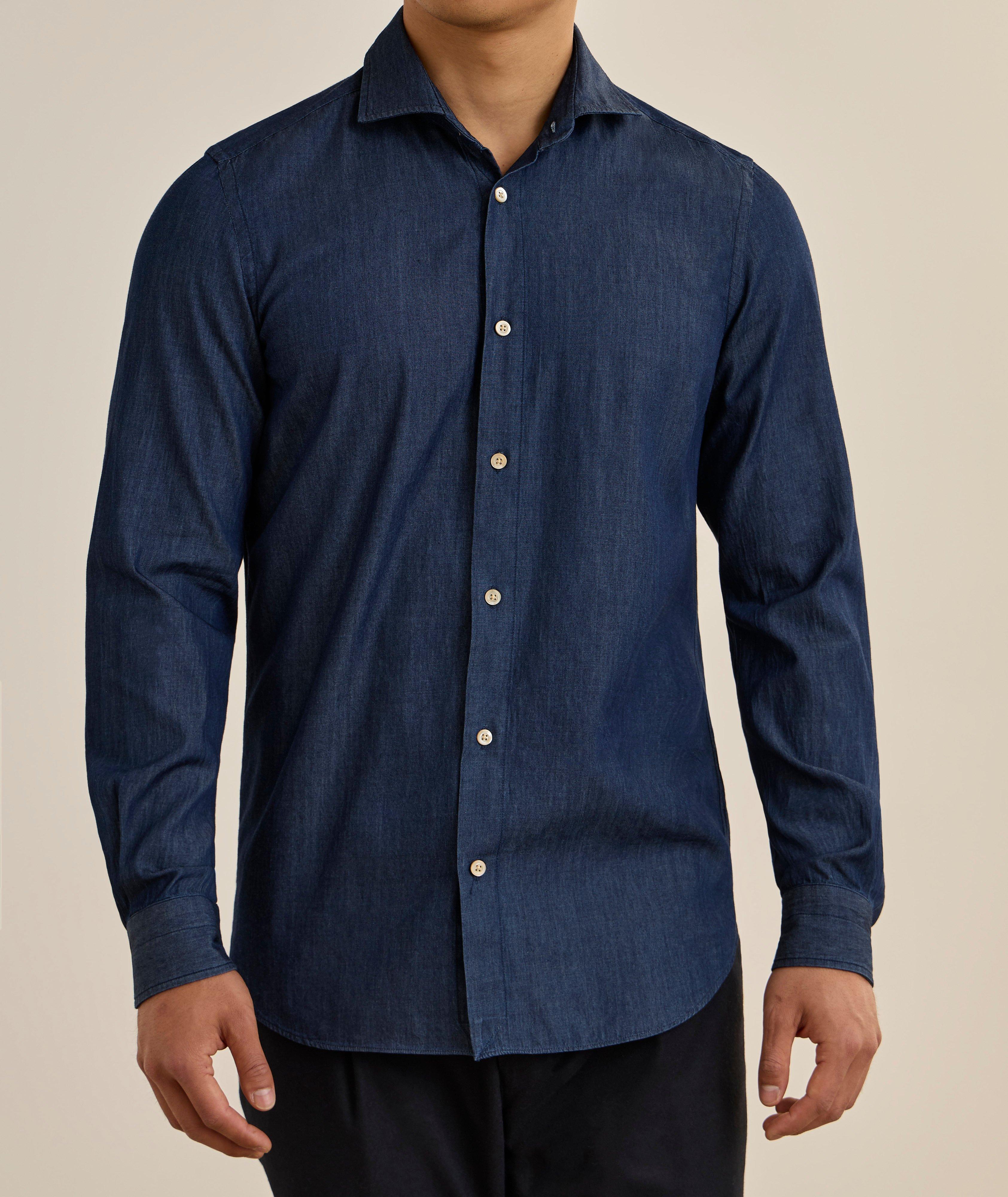 Chemise chambray coton lavé image 1