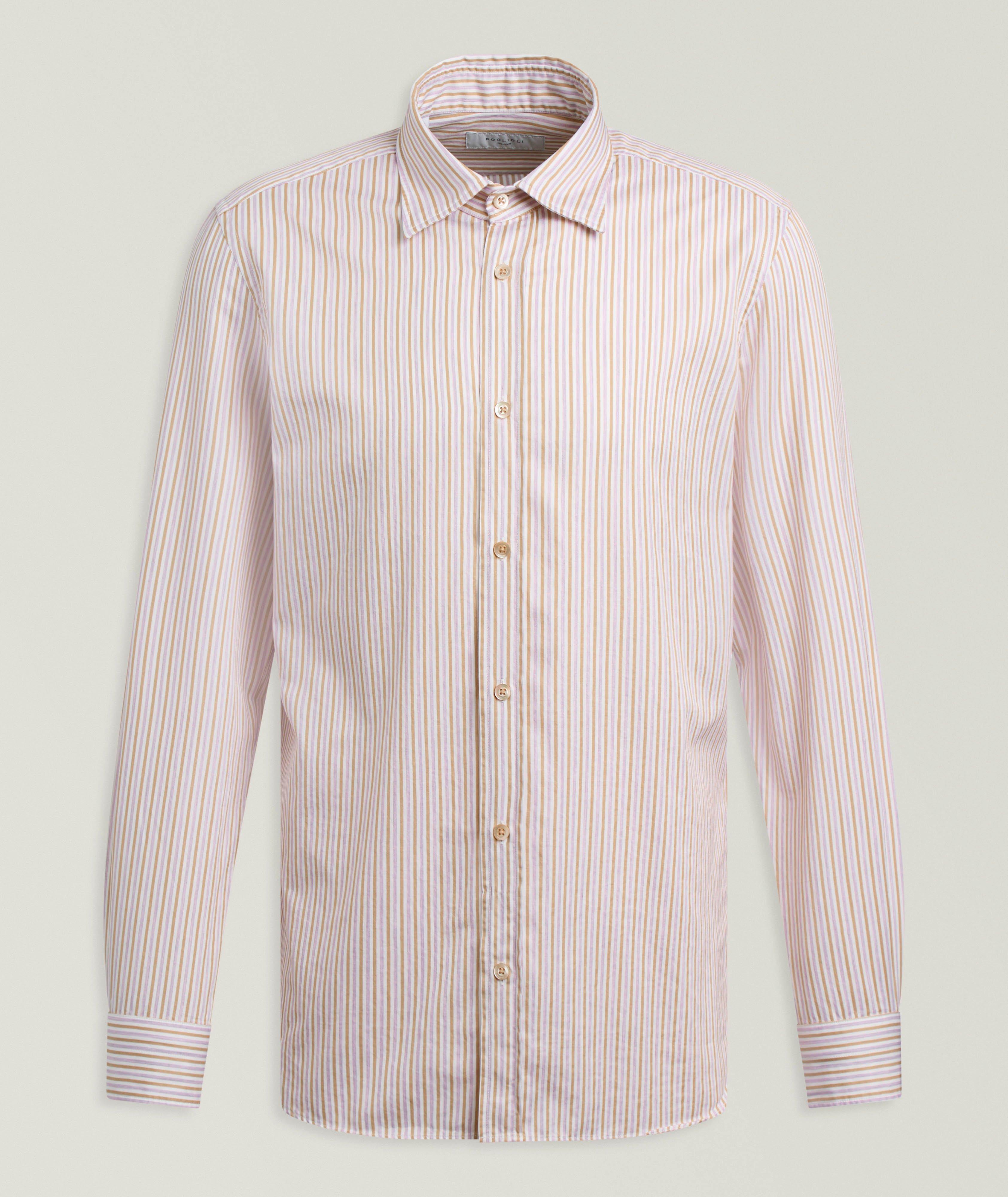 Boglioli BOGLIOLI PINK/TAN WASHED STRP SHRT