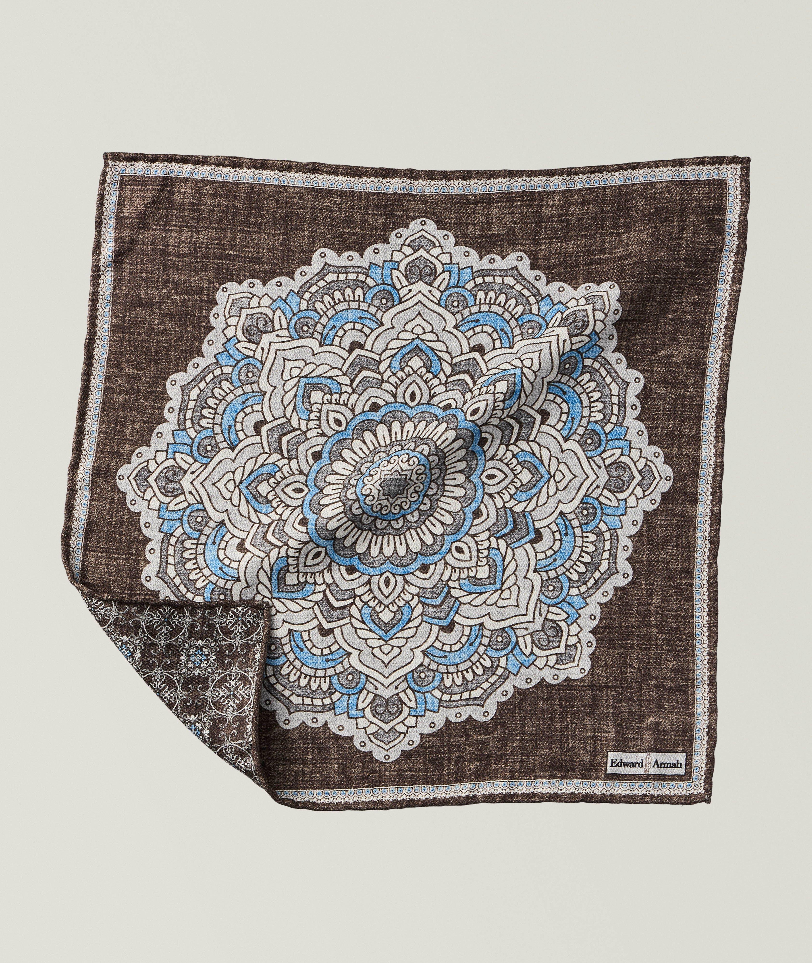 Edward Armah Reversible Large Medallion Pocket Square