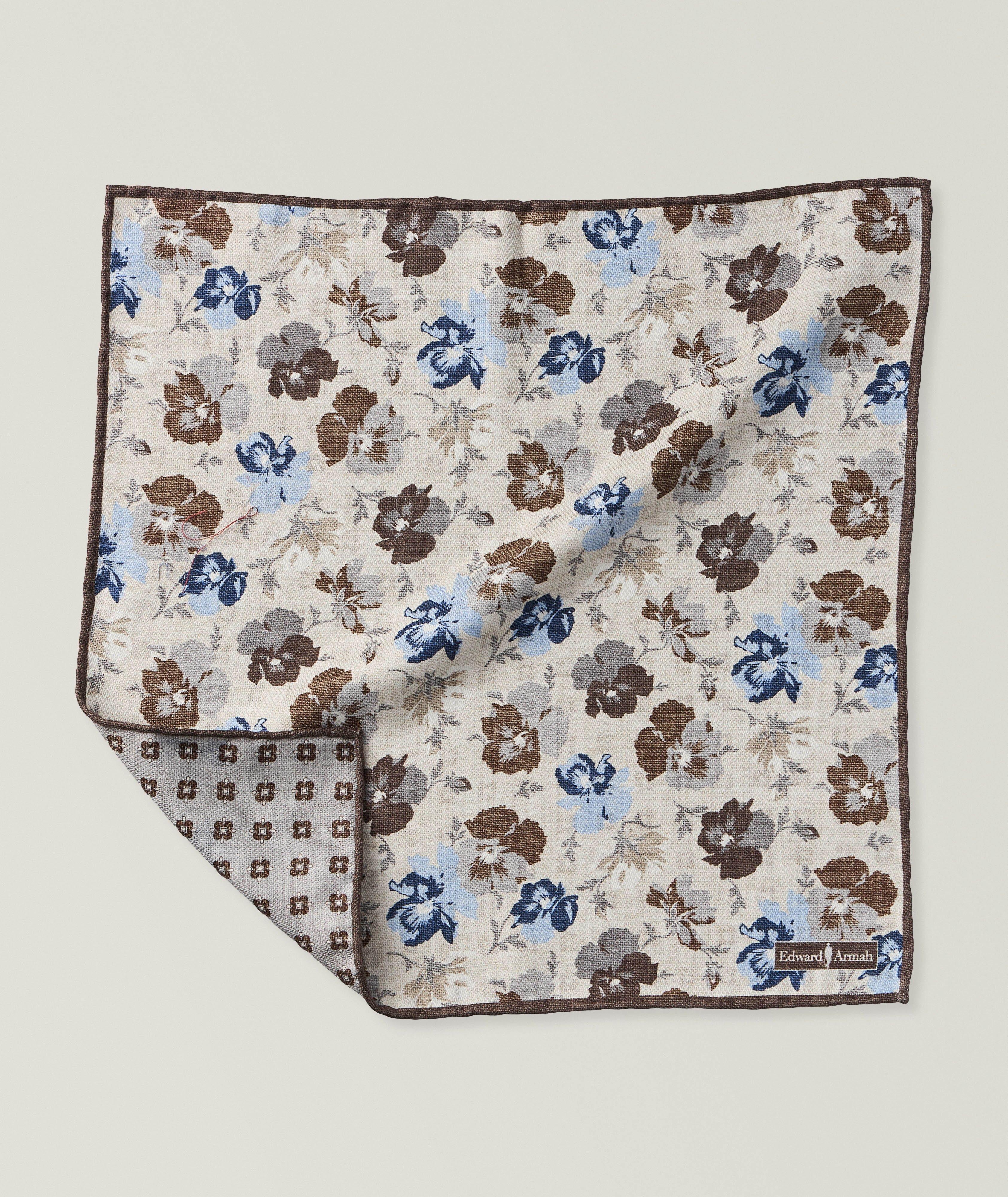 Reversible Floral Silk Pocket Square image 0