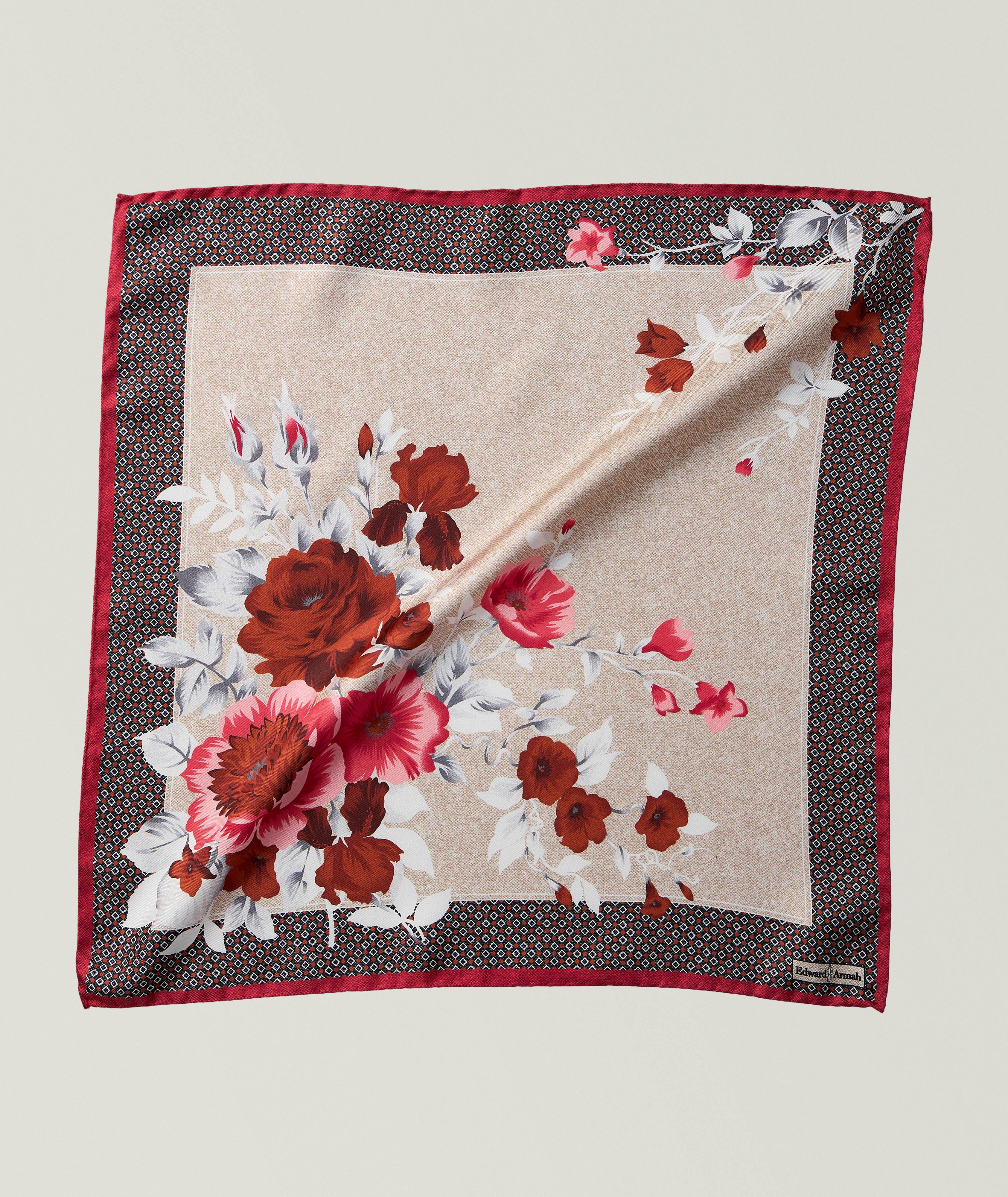 Edward Armah Floral-Print Silk Pocket Square