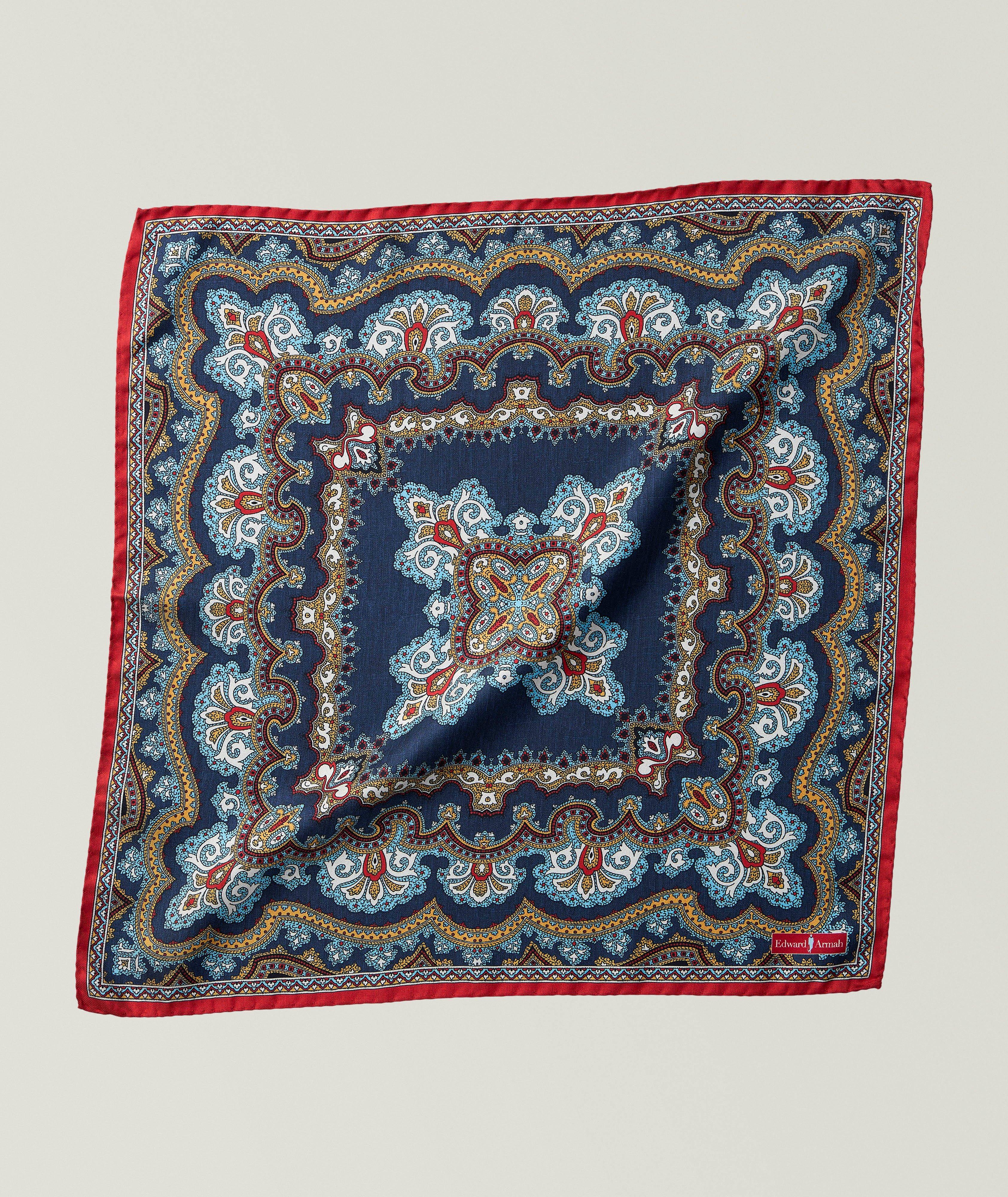 Edward Armah Large Paisley-Print Pocket Square