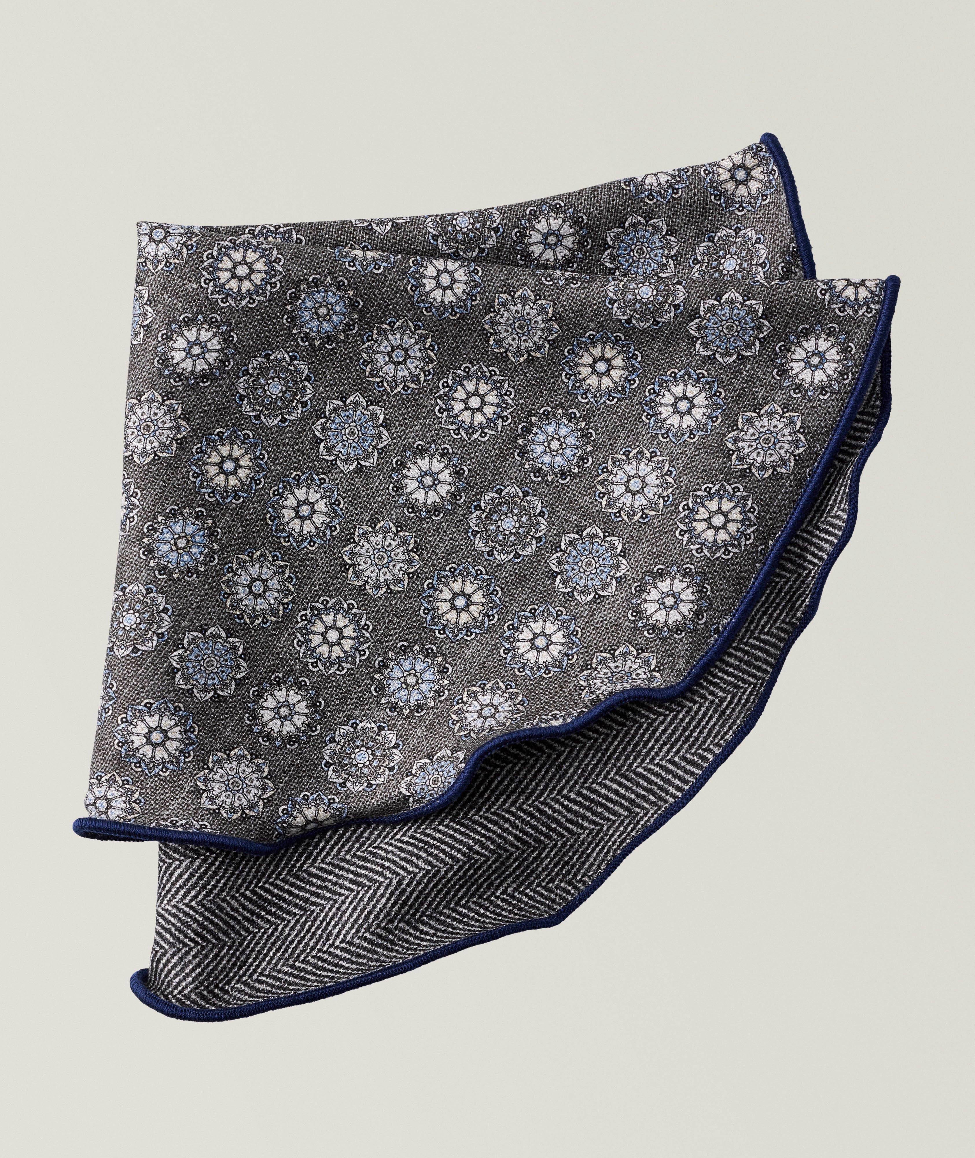Edward Armah Textured Floral Silk Pocket Circle