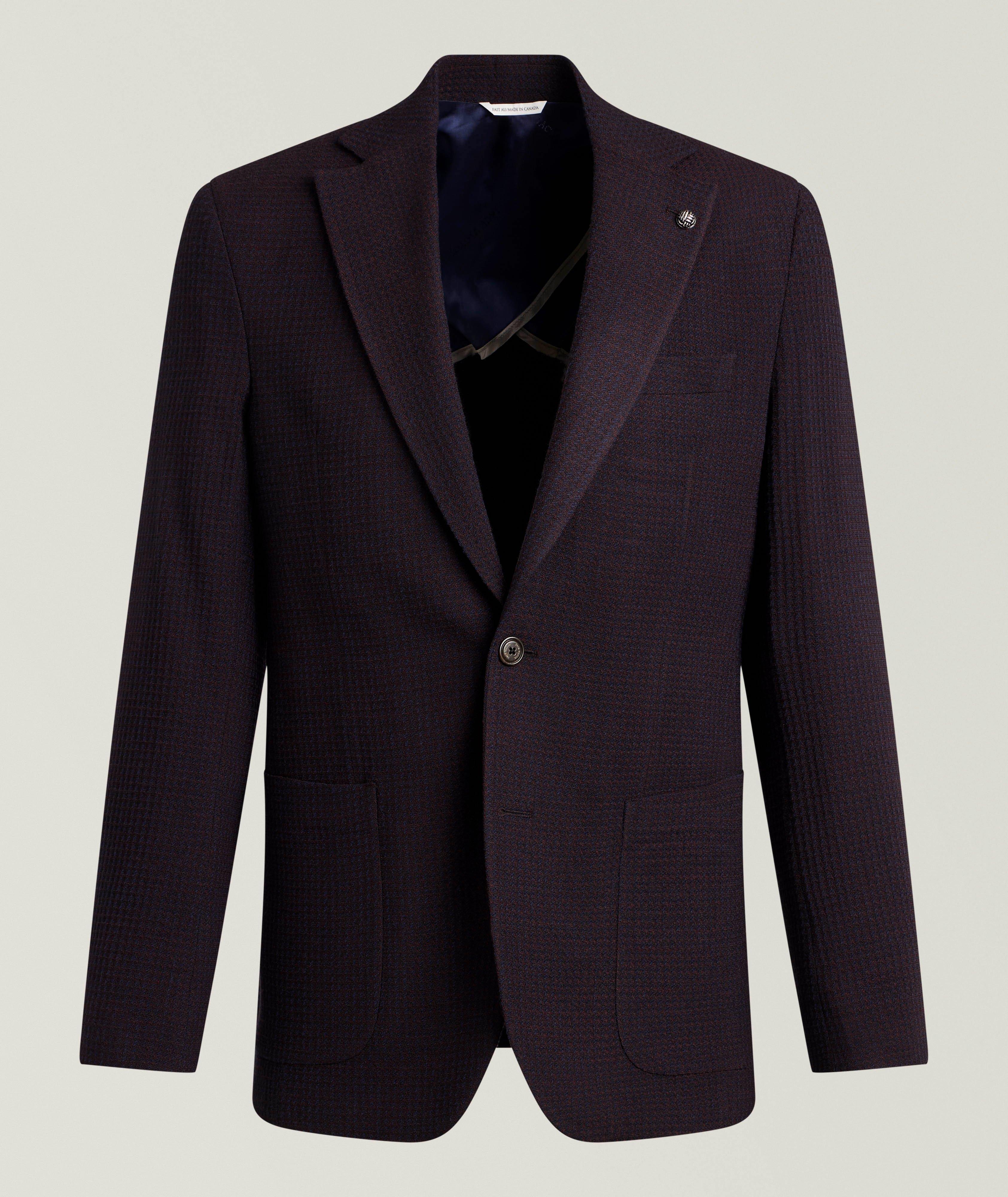 Jack Victor Houndstooth Stretch-Wool Sport Jacket
