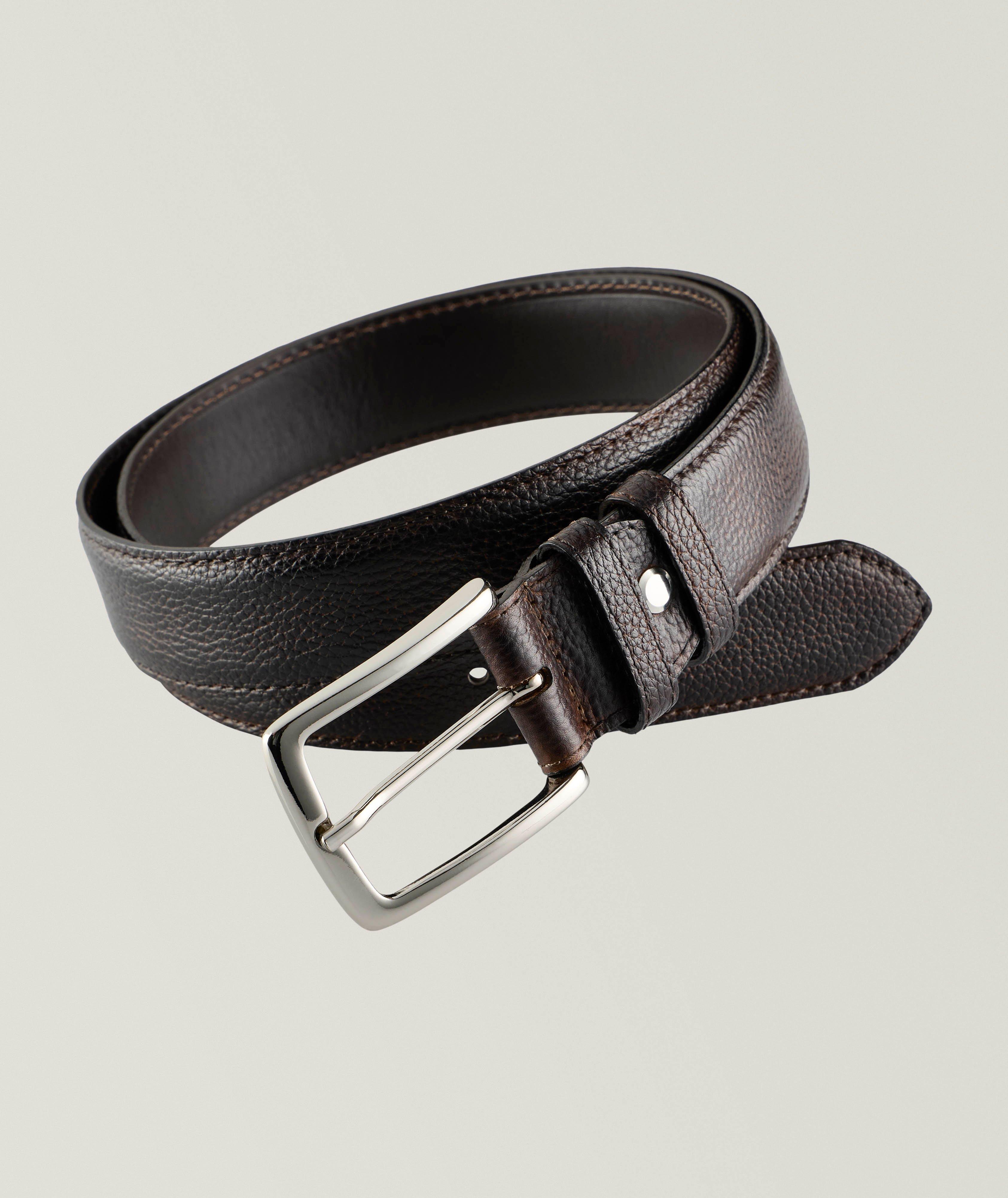 Bontoni Grained Calf Leather Belt