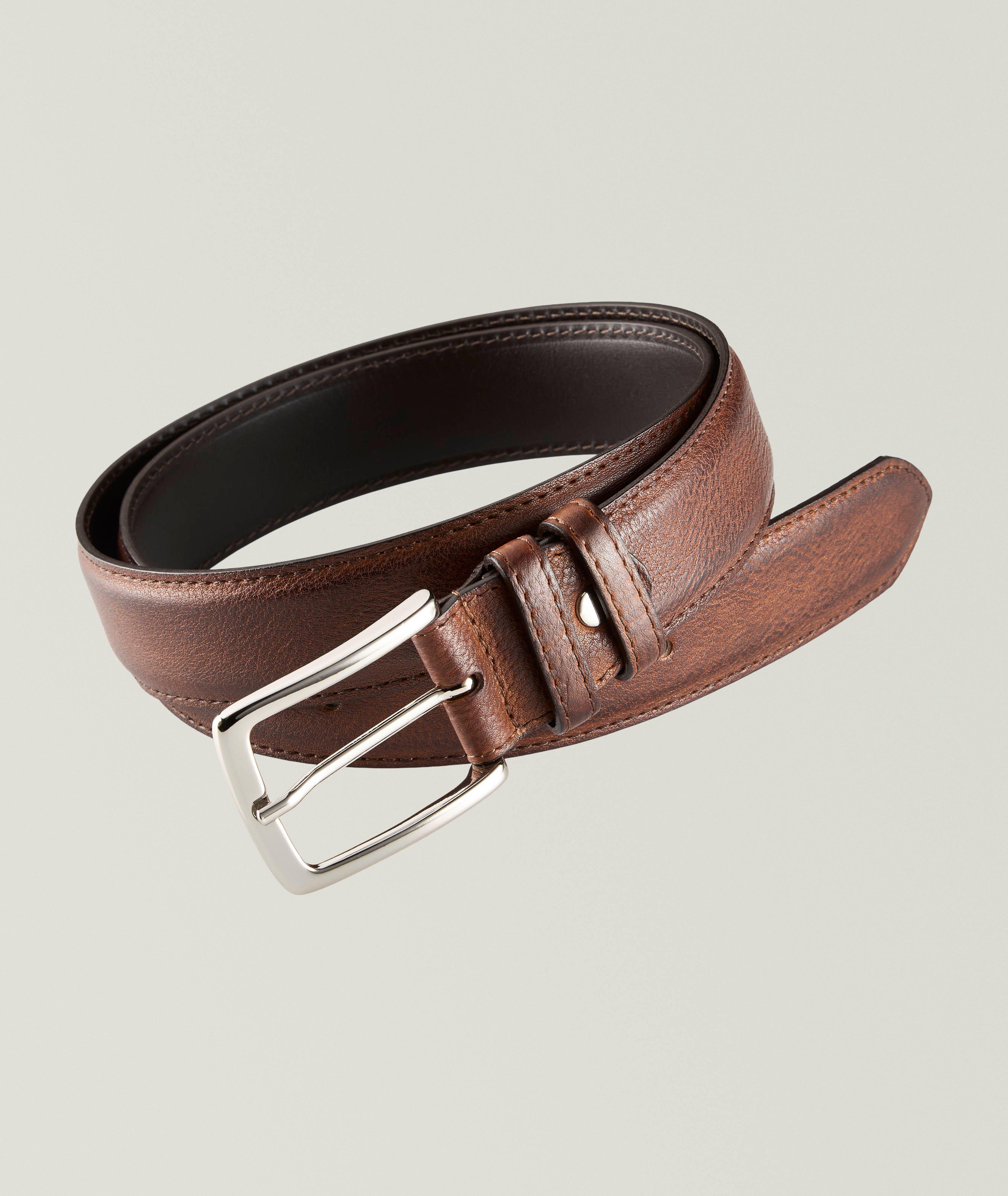 Bontoni Grained Calf Leather Belt