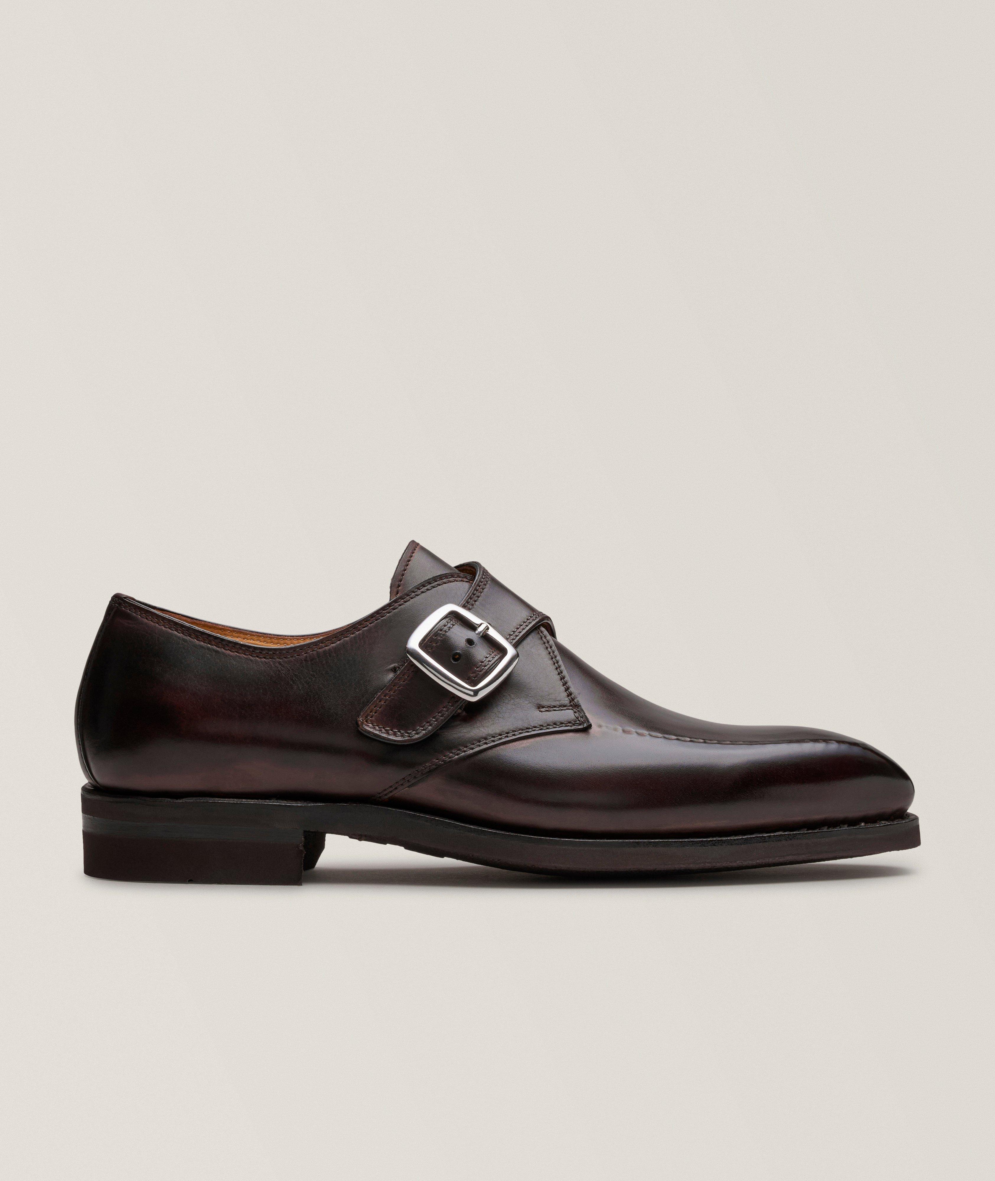 Bontoni Gregorio Burnished Leather Monkstraps 
