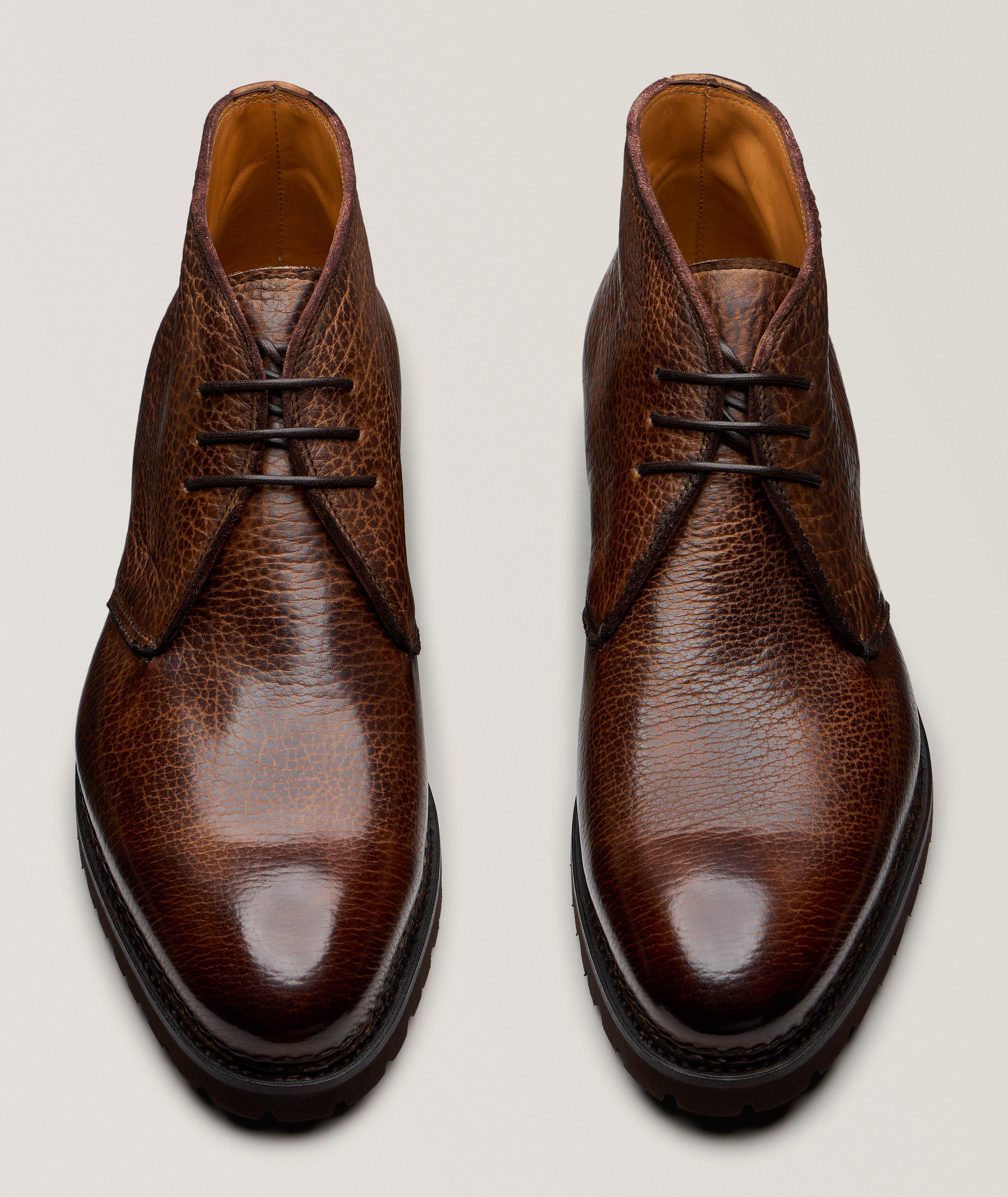 Textured Bison Leather Desert Boots image 1