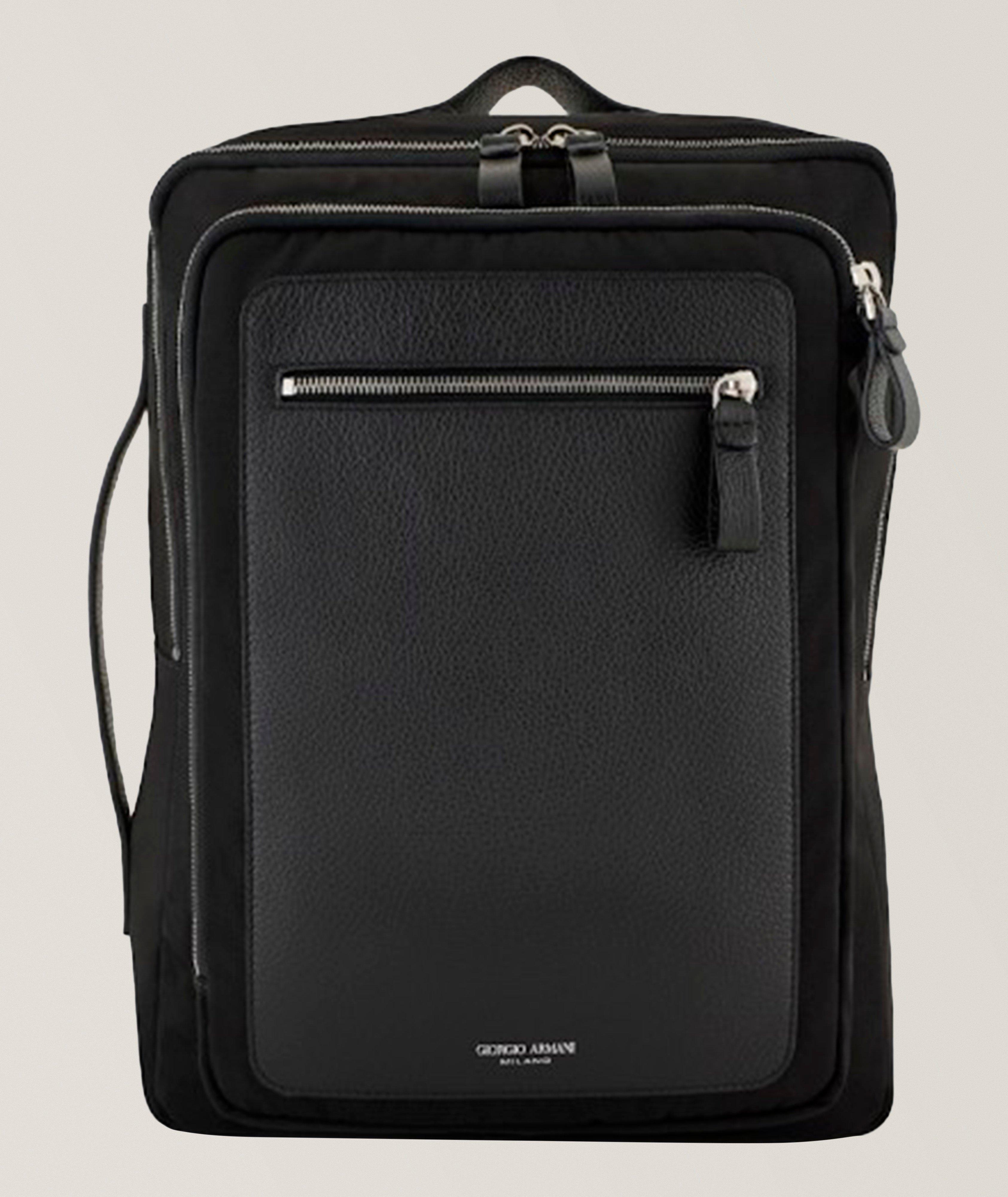 Giorgio Armani Sac à dos en cuir-nylon grainé