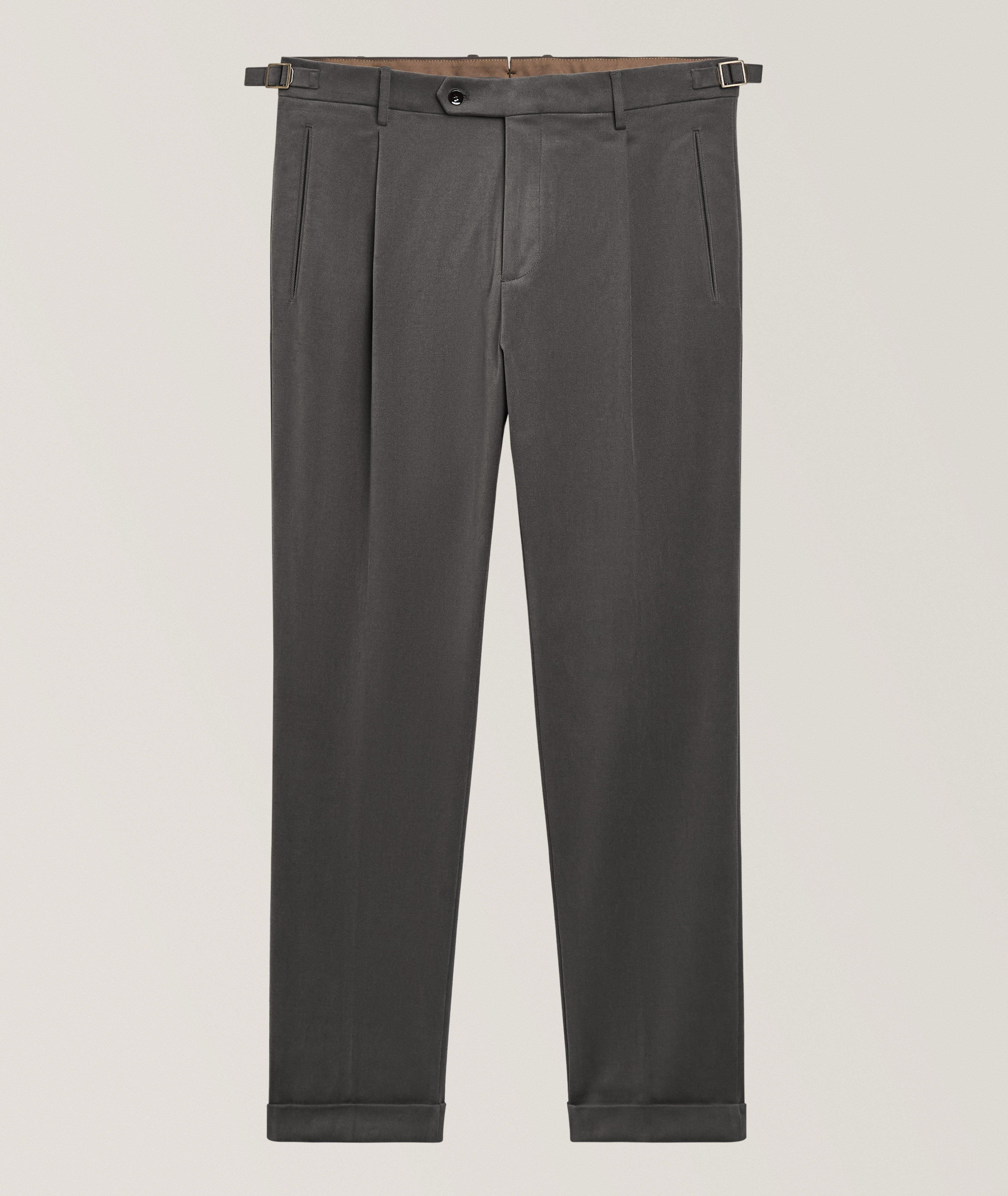 Berwich Retrolong Brushed Twill Tapered Dress Pants 