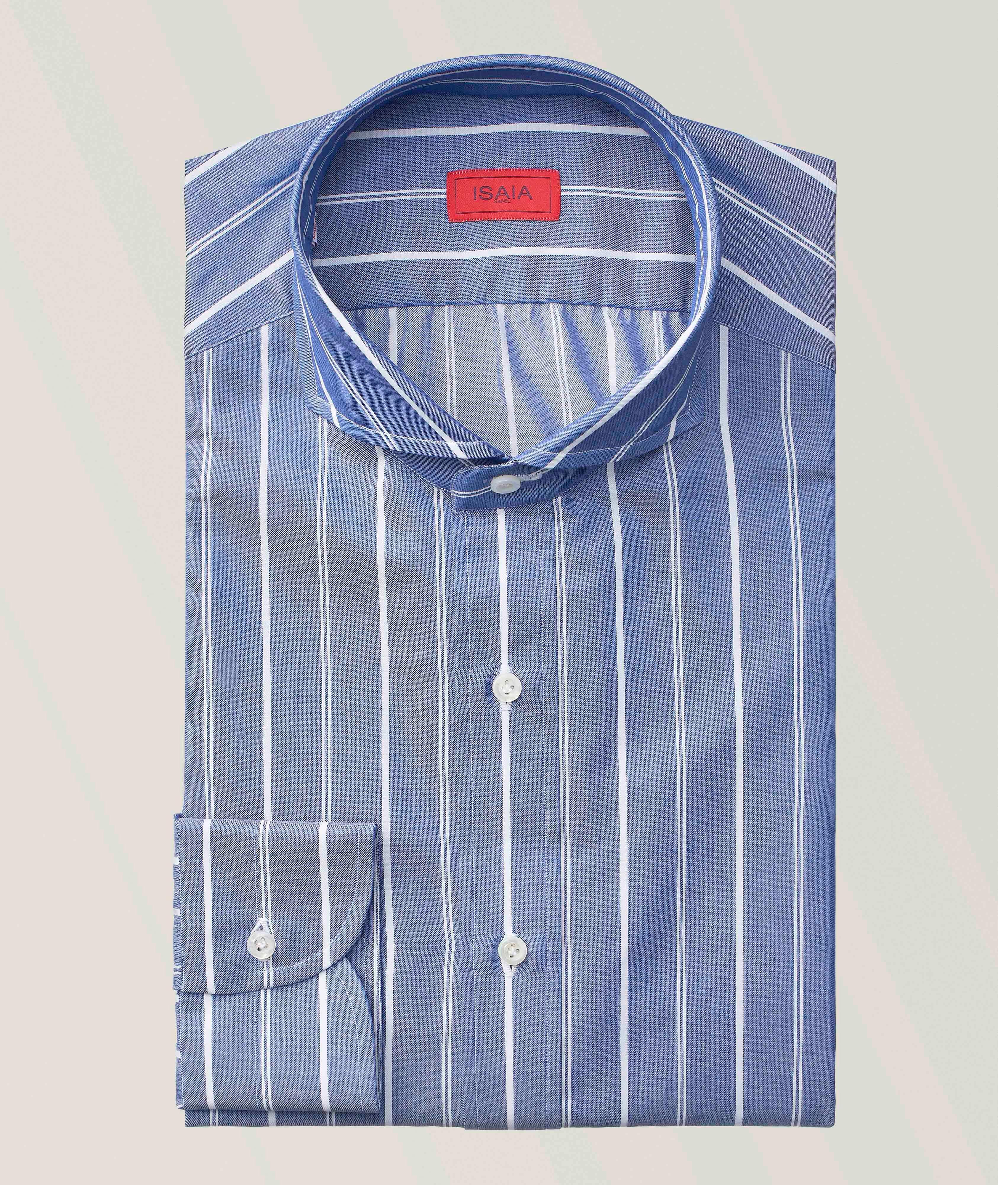 Isaia Striped Cotton Dress Shirt