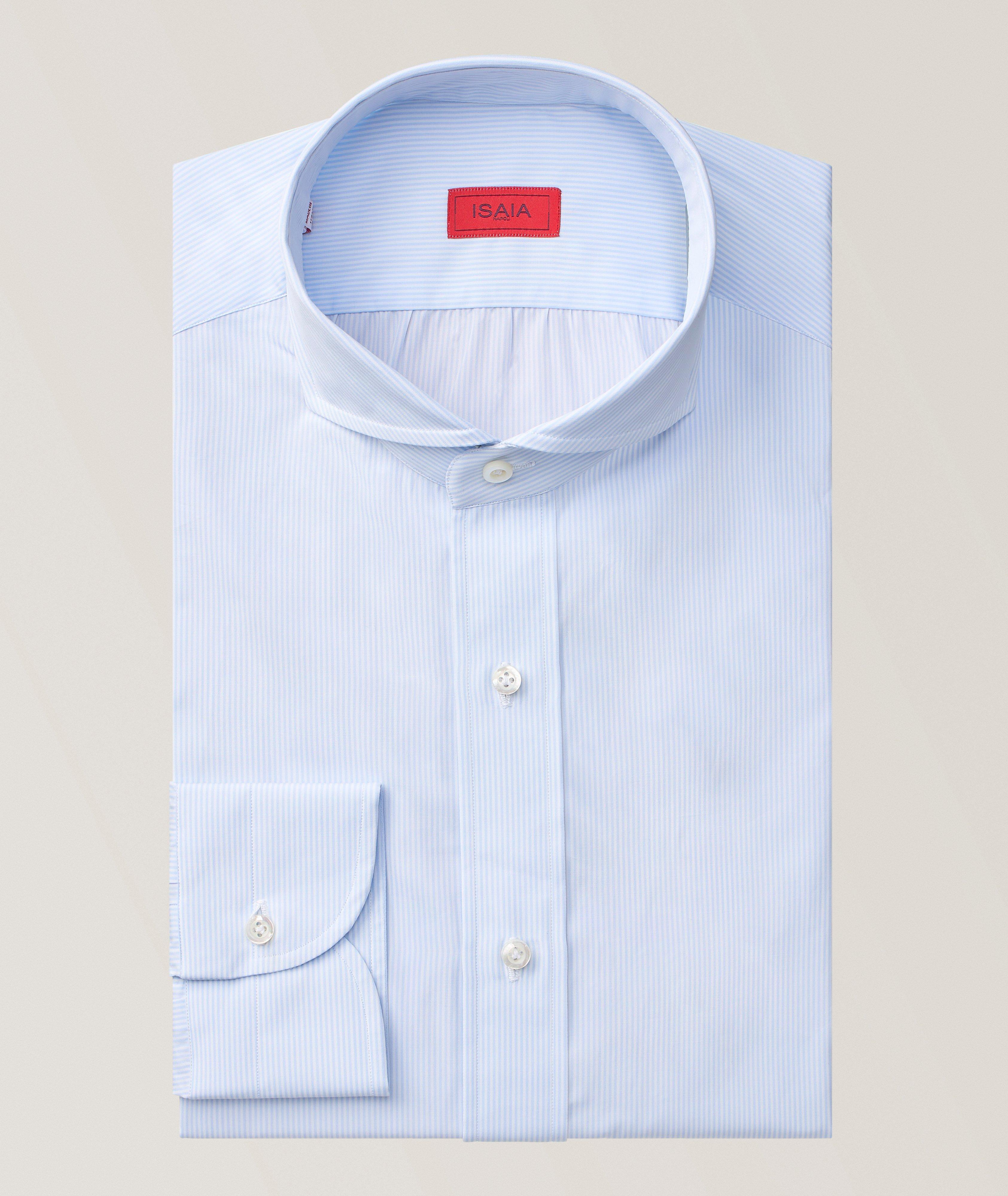 Isaia Fine Striped Cotton Dress Shirt