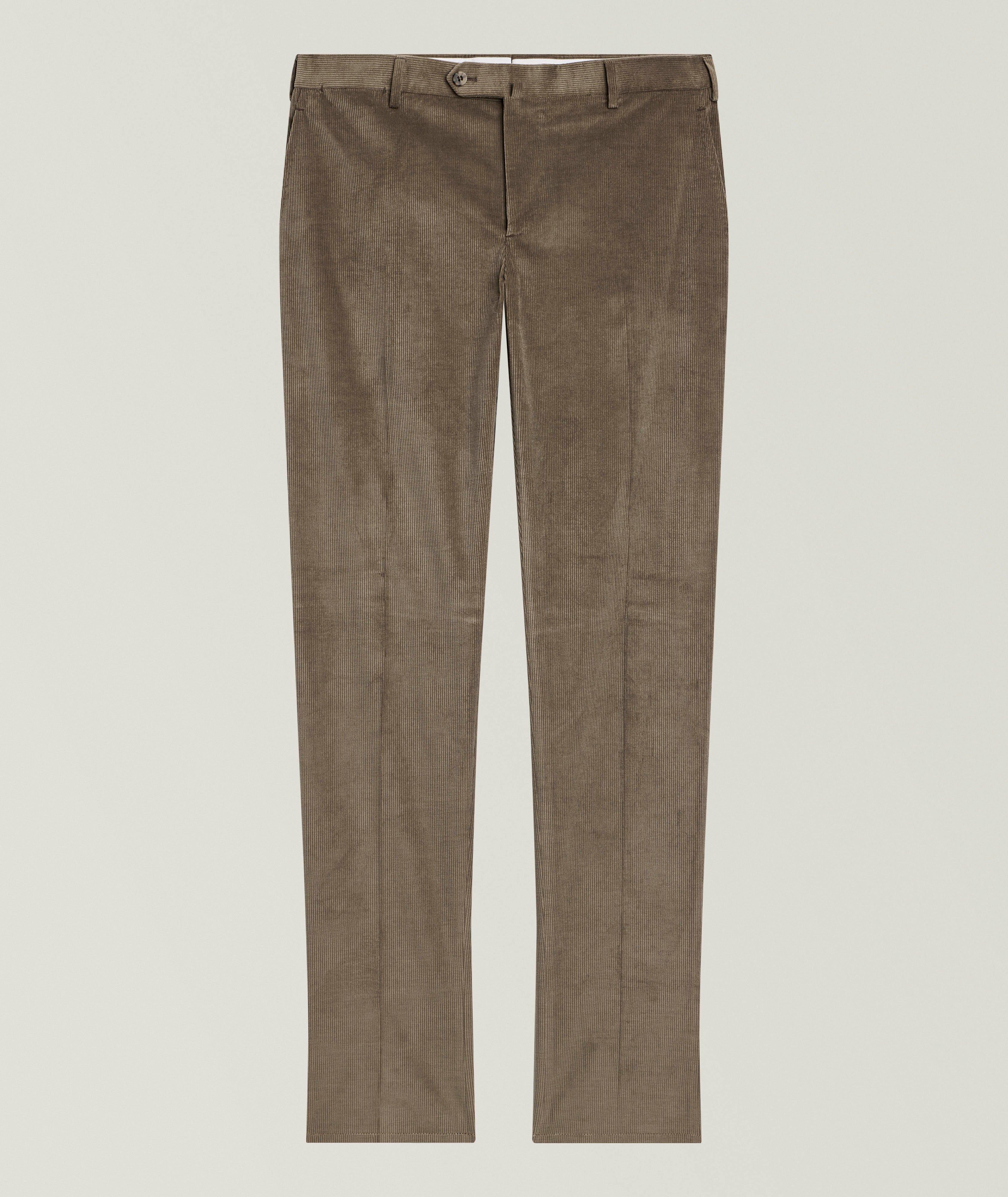 Isaia Flat Front Corduroy Pants