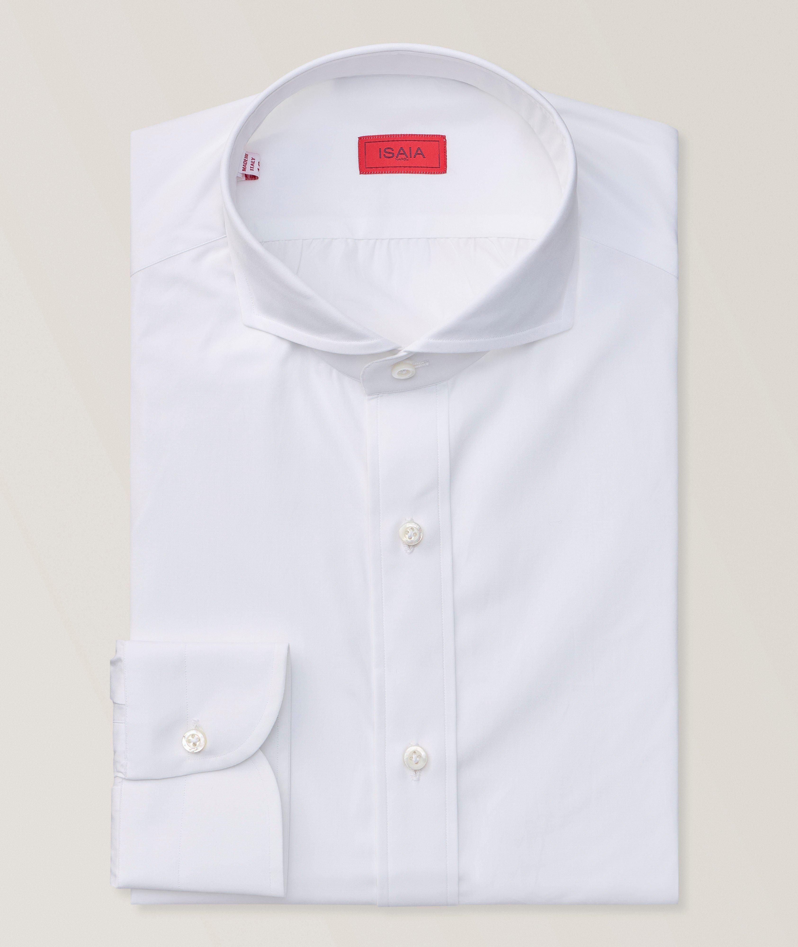 Isaia Solid Cotton Dress Shirt
