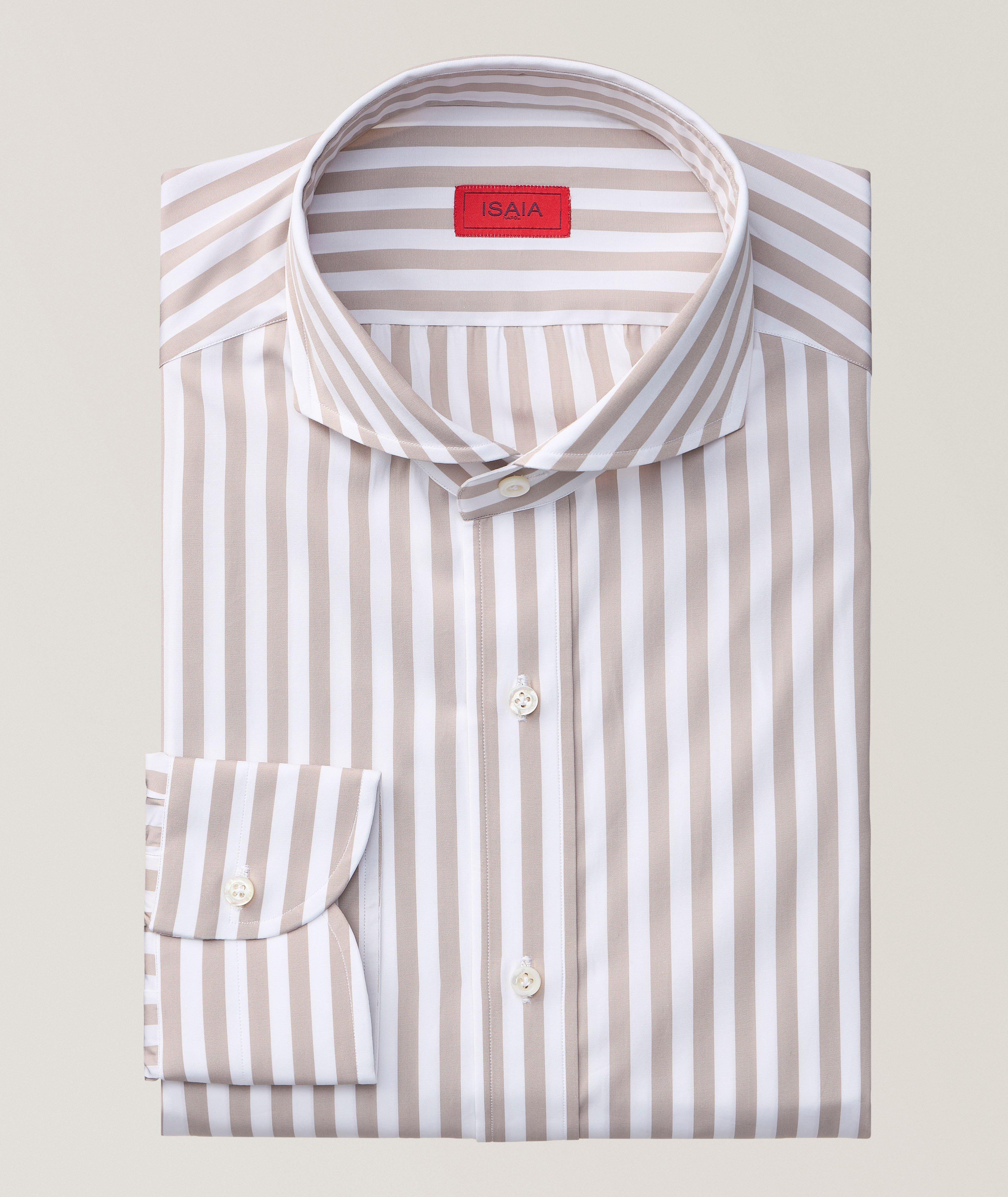 Isaia Striped Cotton Dress Shirt