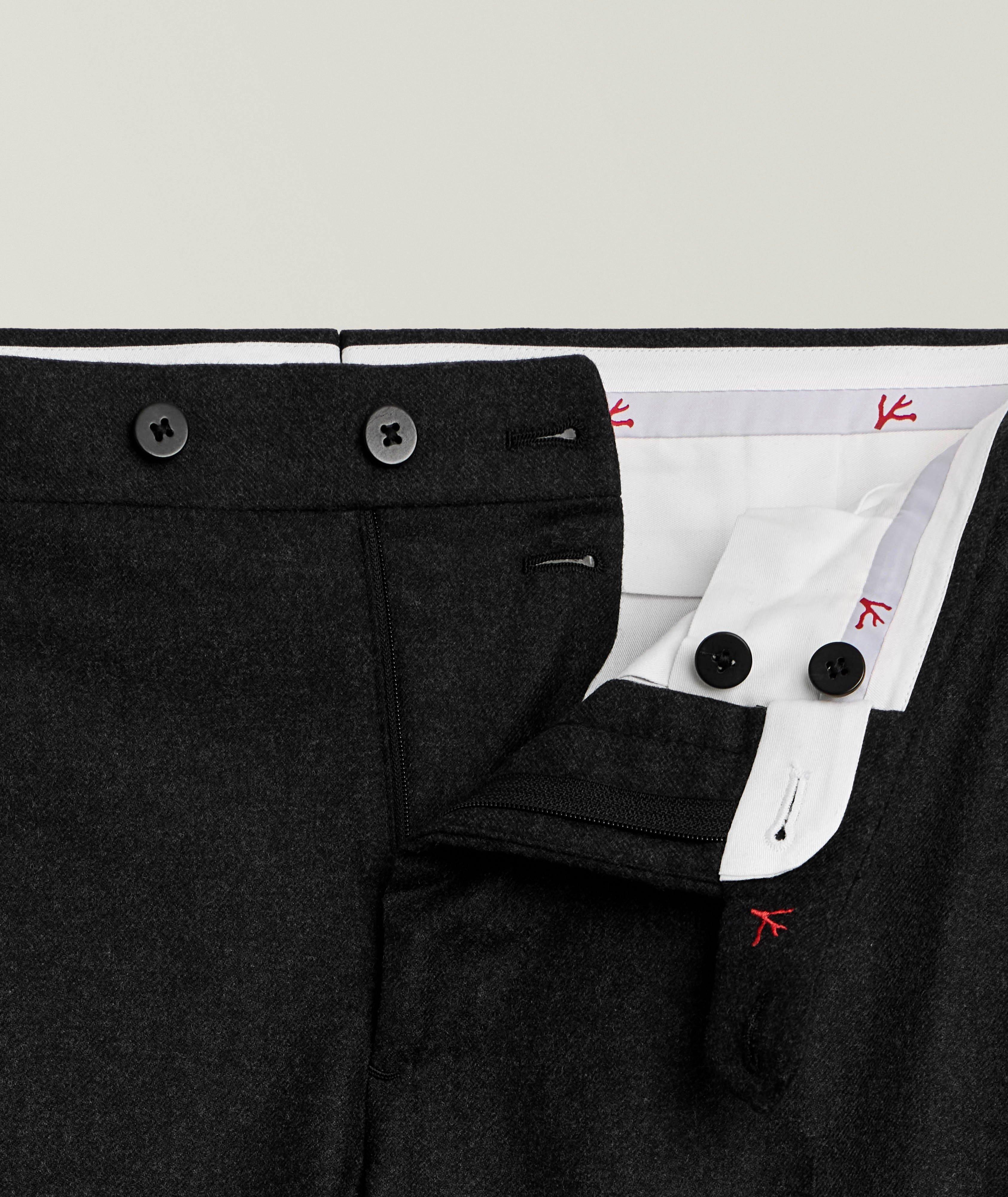 Isaia Mélange Flannel Wool-Cashmere Pants | Dress Pants | Harry Rosen