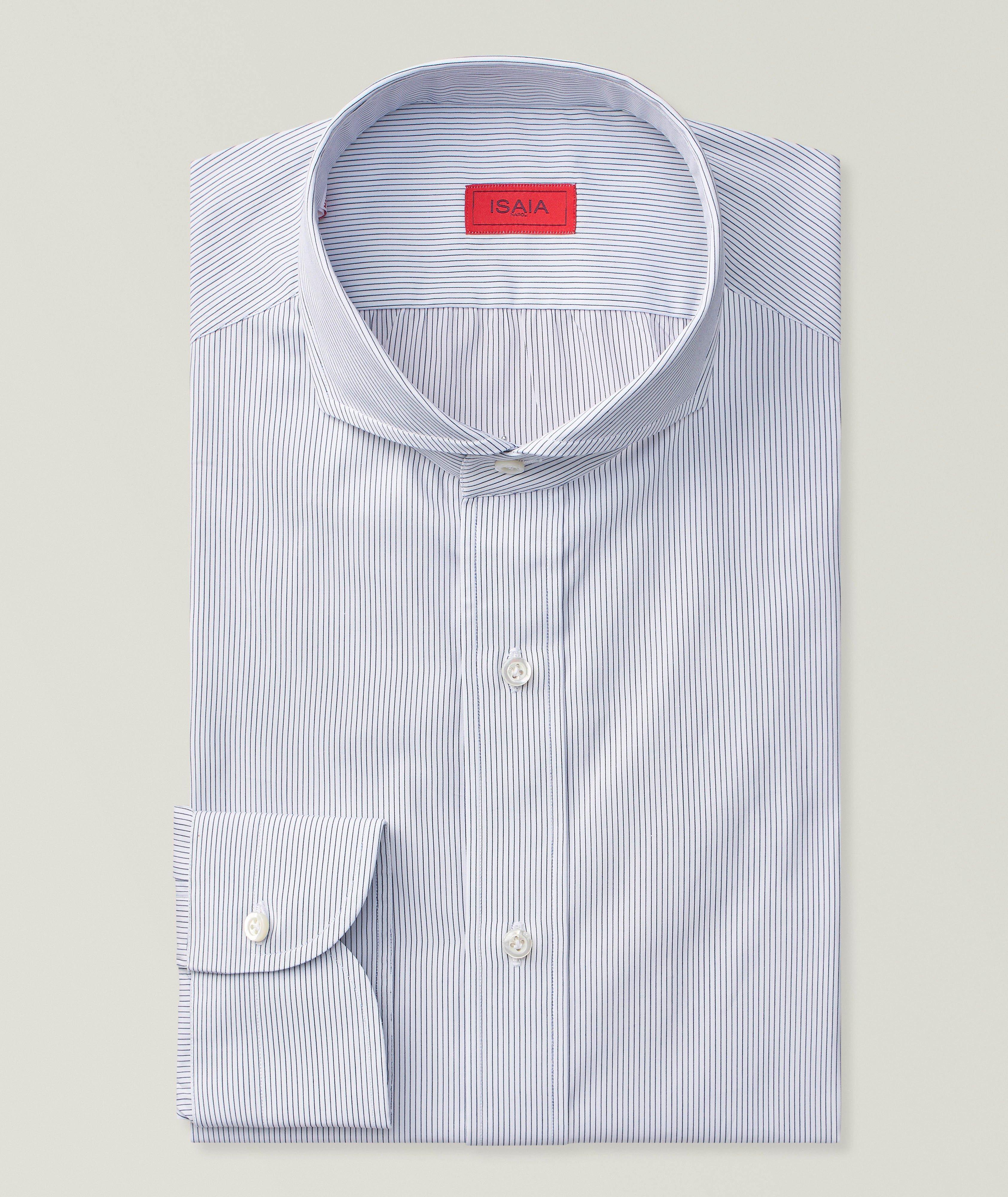 Isaia Fine Striped Cotton Dress Shirt