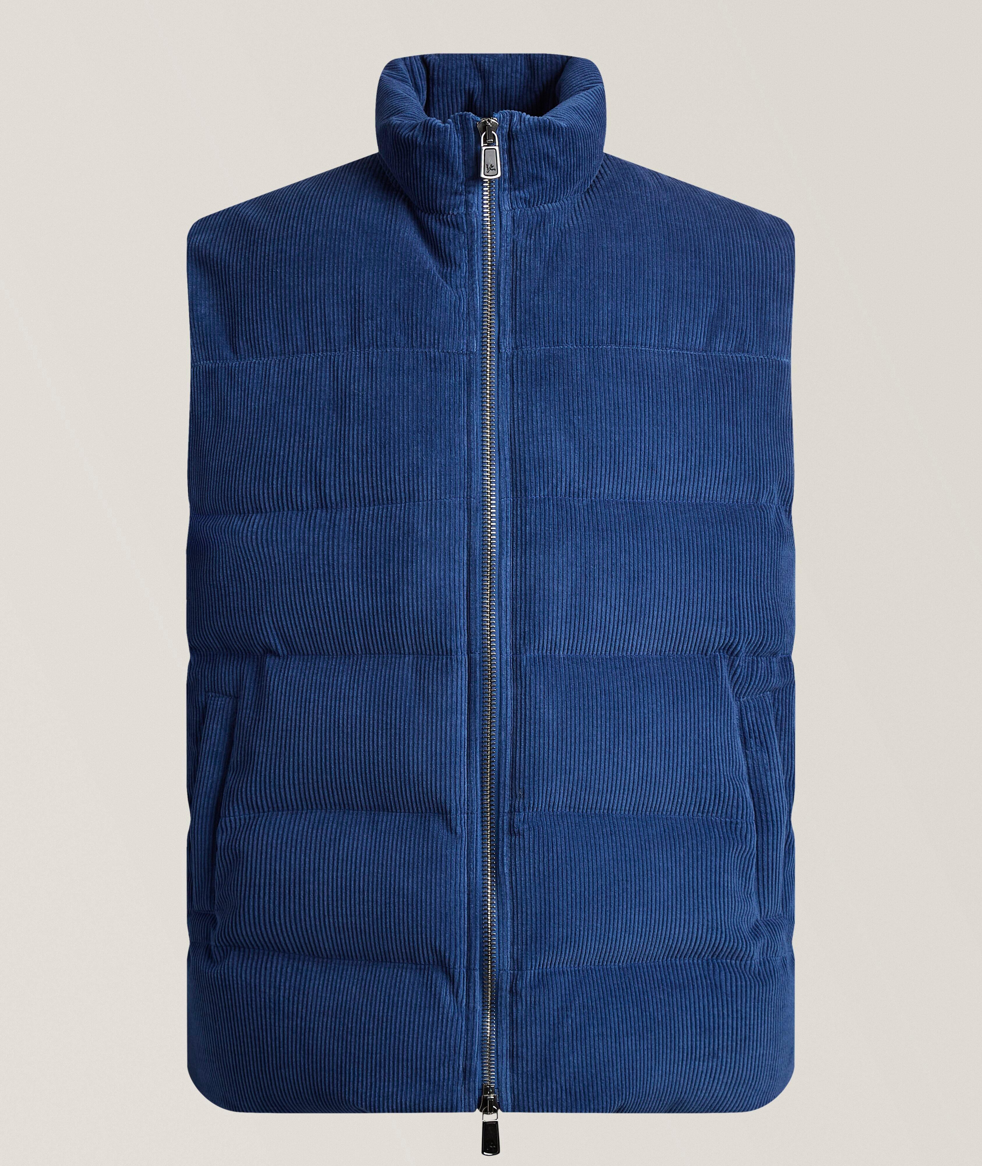Isaia Corduroy Cotton-Cashmere Puffer Vest