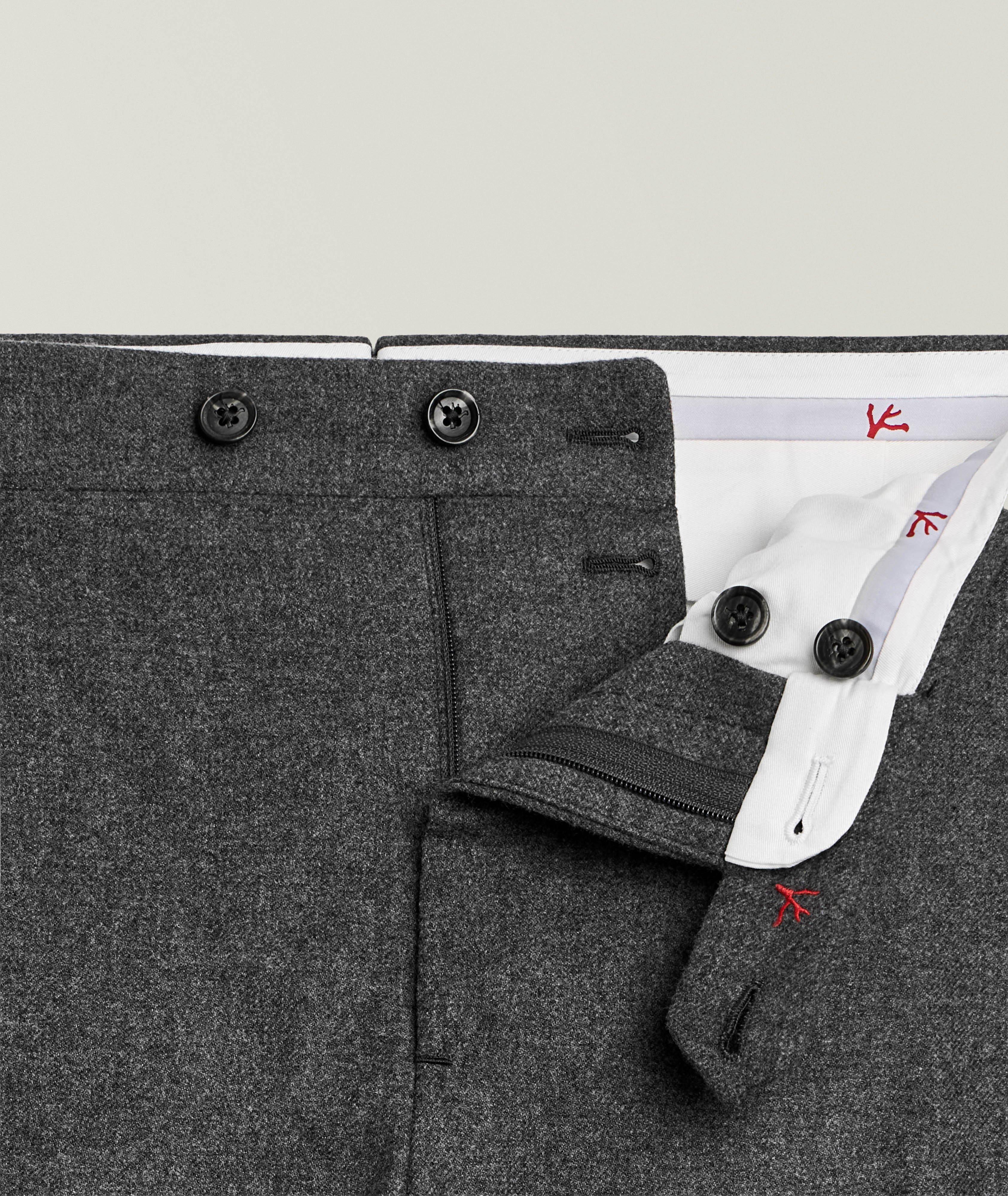 Isaia Mélange Flannel Wool-Cashmere Pants | Dress Pants | Harry Rosen