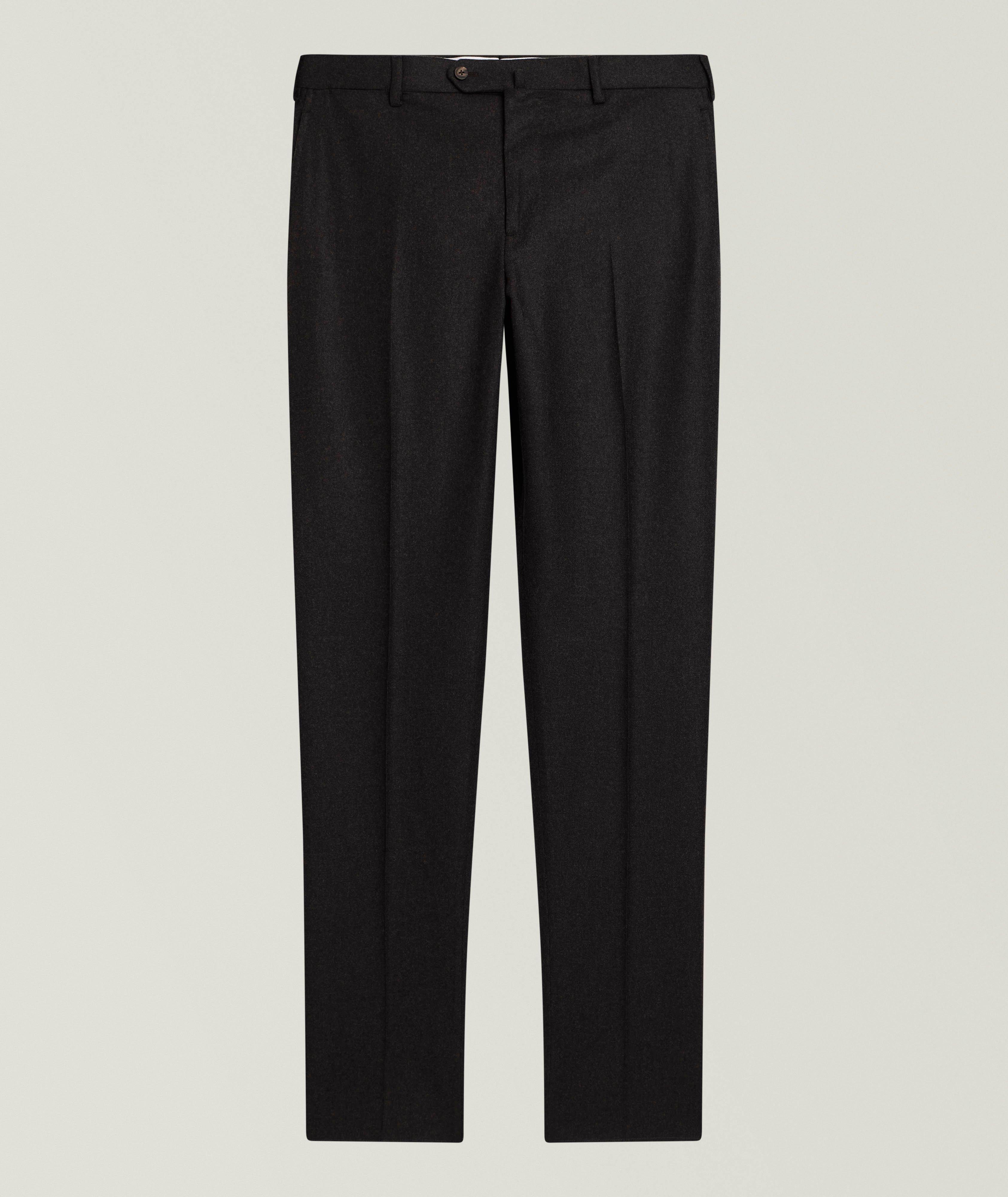 Isaia Mélange Flannel Wool-Cashmere Pants