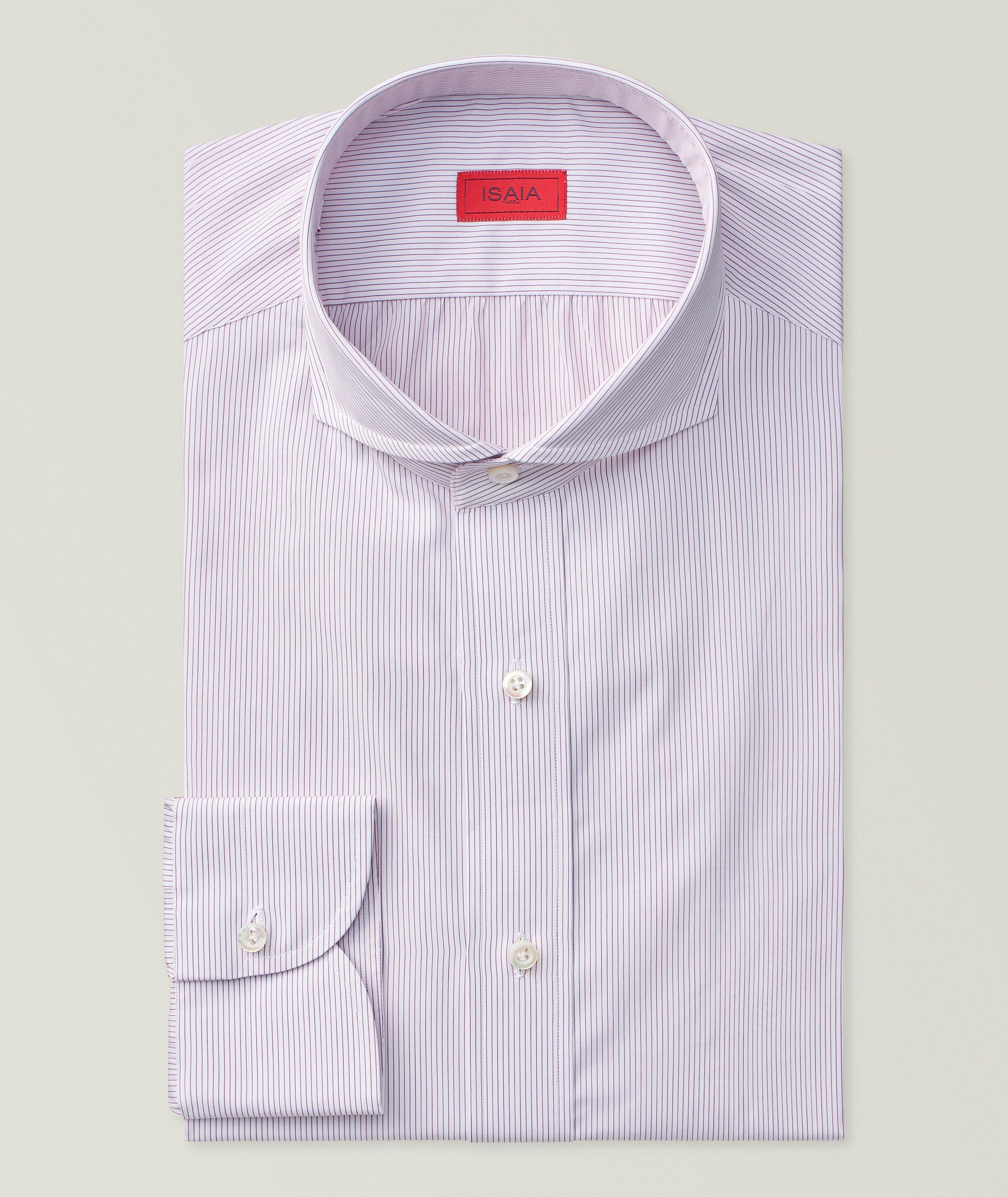 Isaia Fine Striped Cotton Dress Shirt